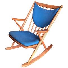 Danish Teak Rocking Chair by Frank Reenskaug for Bramin Møbler Midcentury