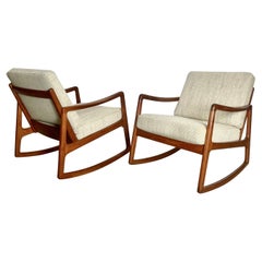 Danish Teak Rocking Chairs by Ole Wanscher 1950s