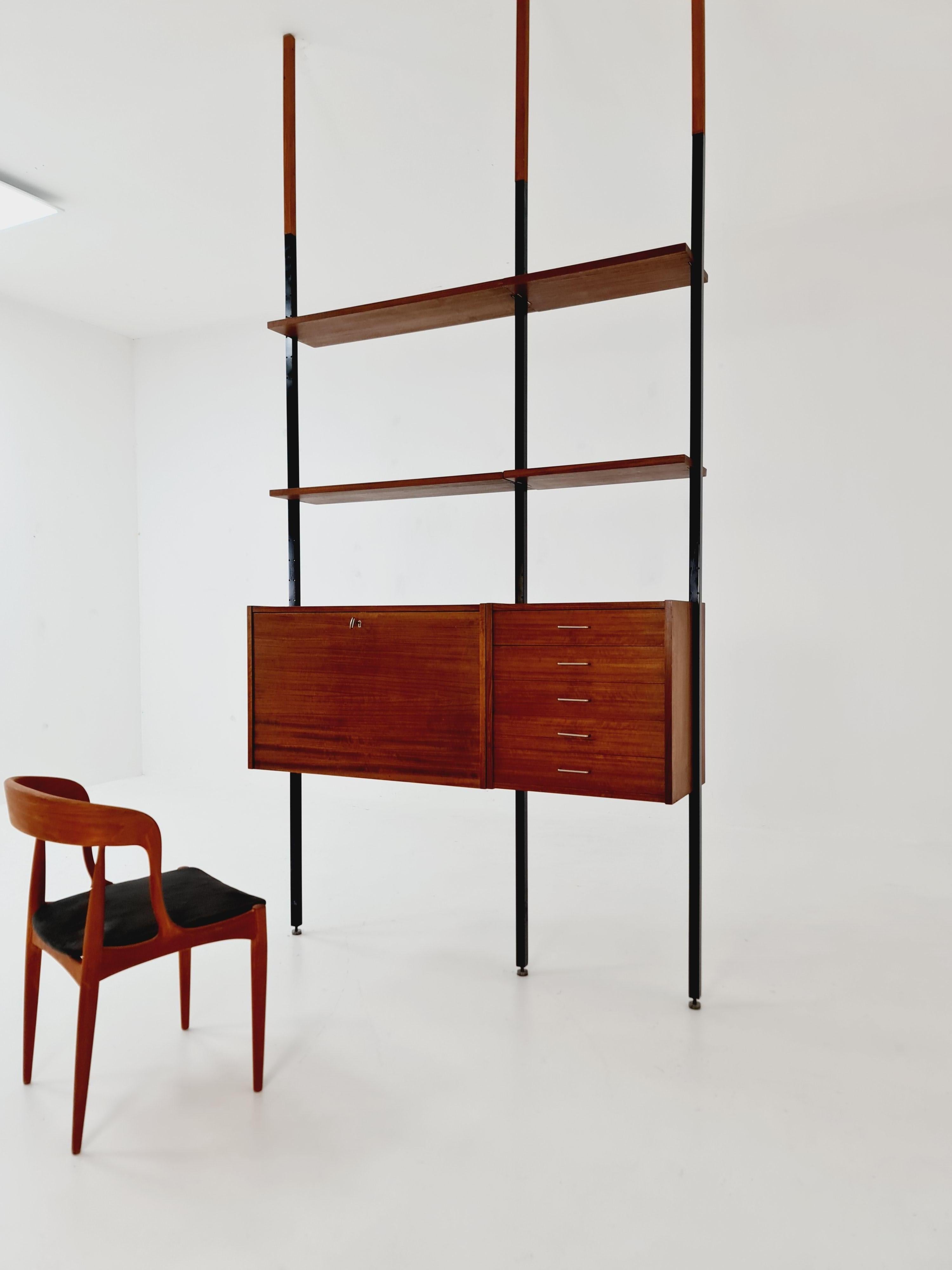 Danish teak room divider modular vintage library bookcase shelf-system , 1960s For Sale 4