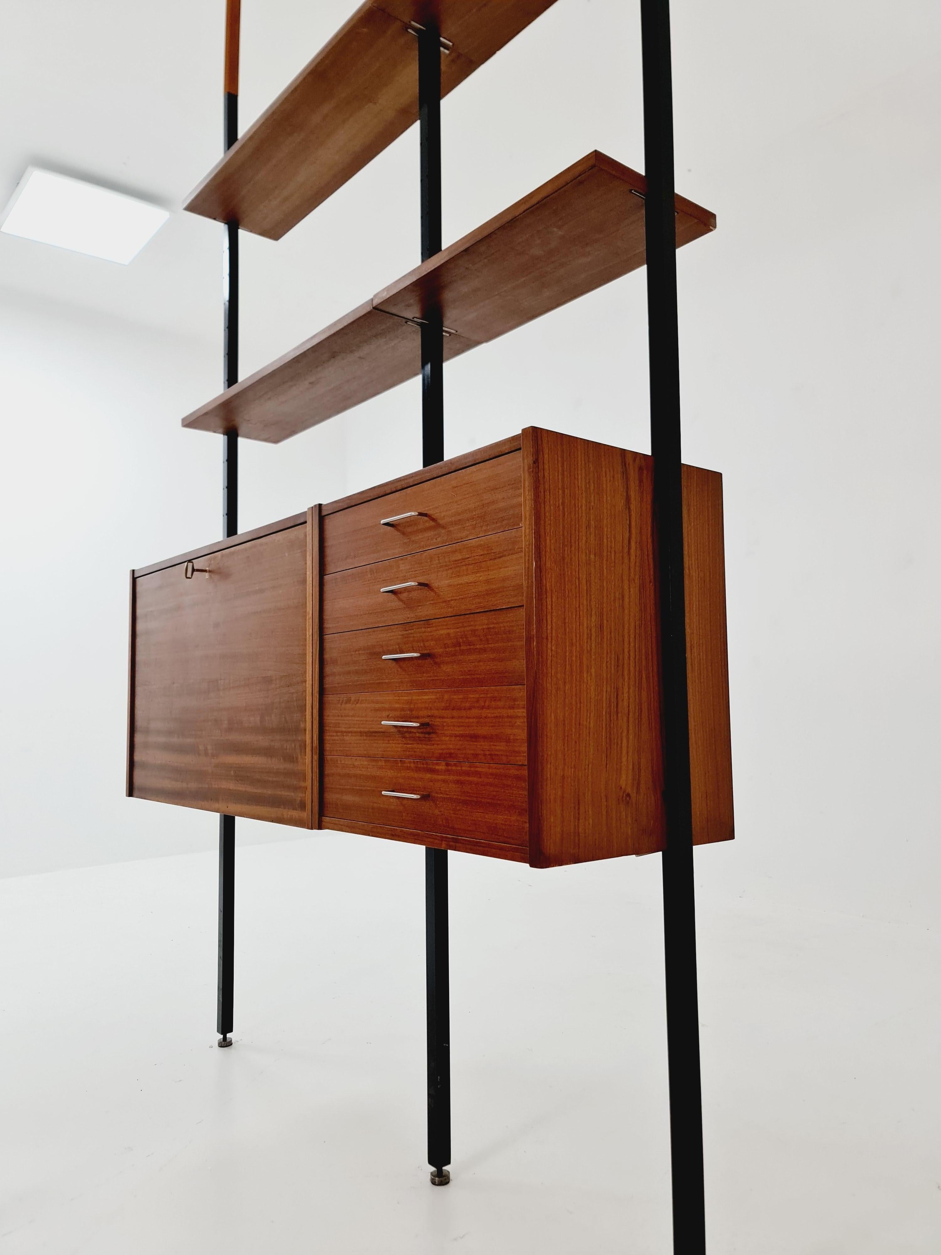 Danish teak room divider modular vintage library bookcase shelf-system , 1960s For Sale 6