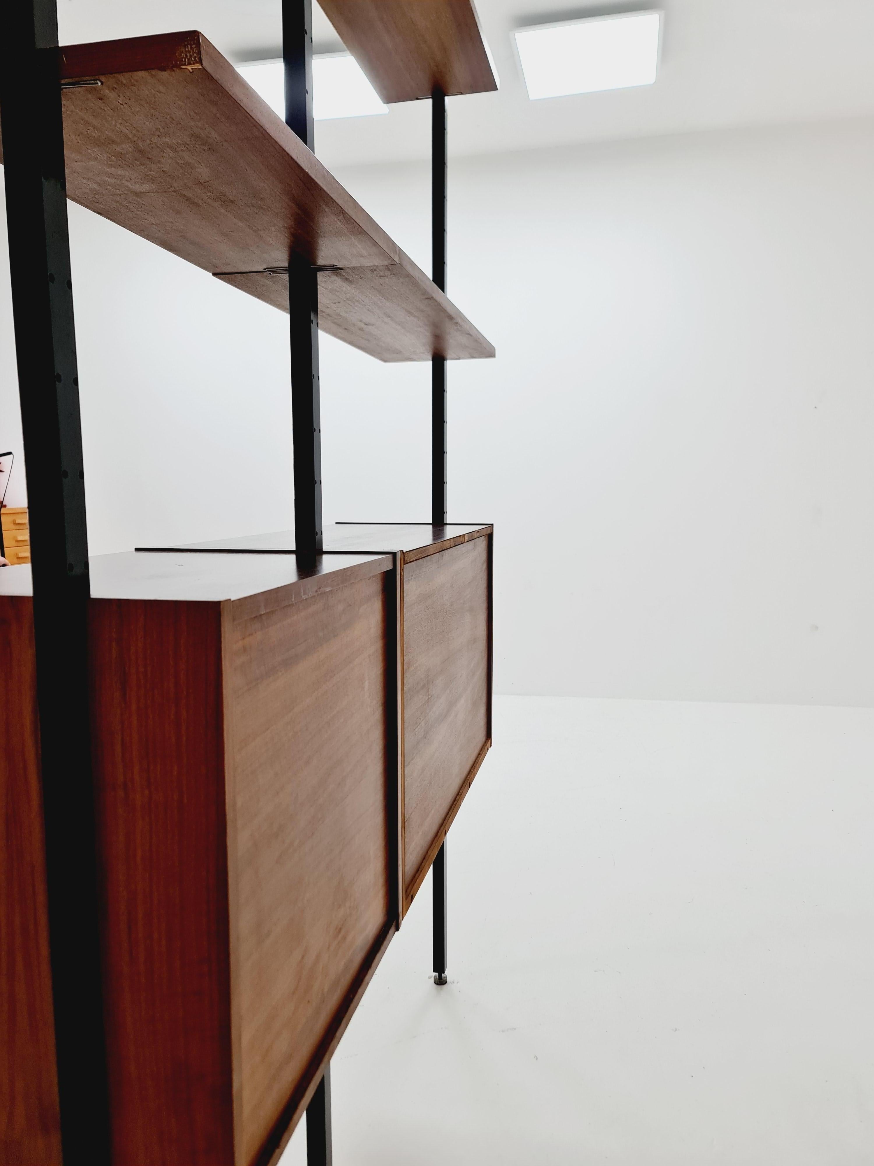 Danish teak room divider modular vintage library bookcase shelf-system , 1960s For Sale 9