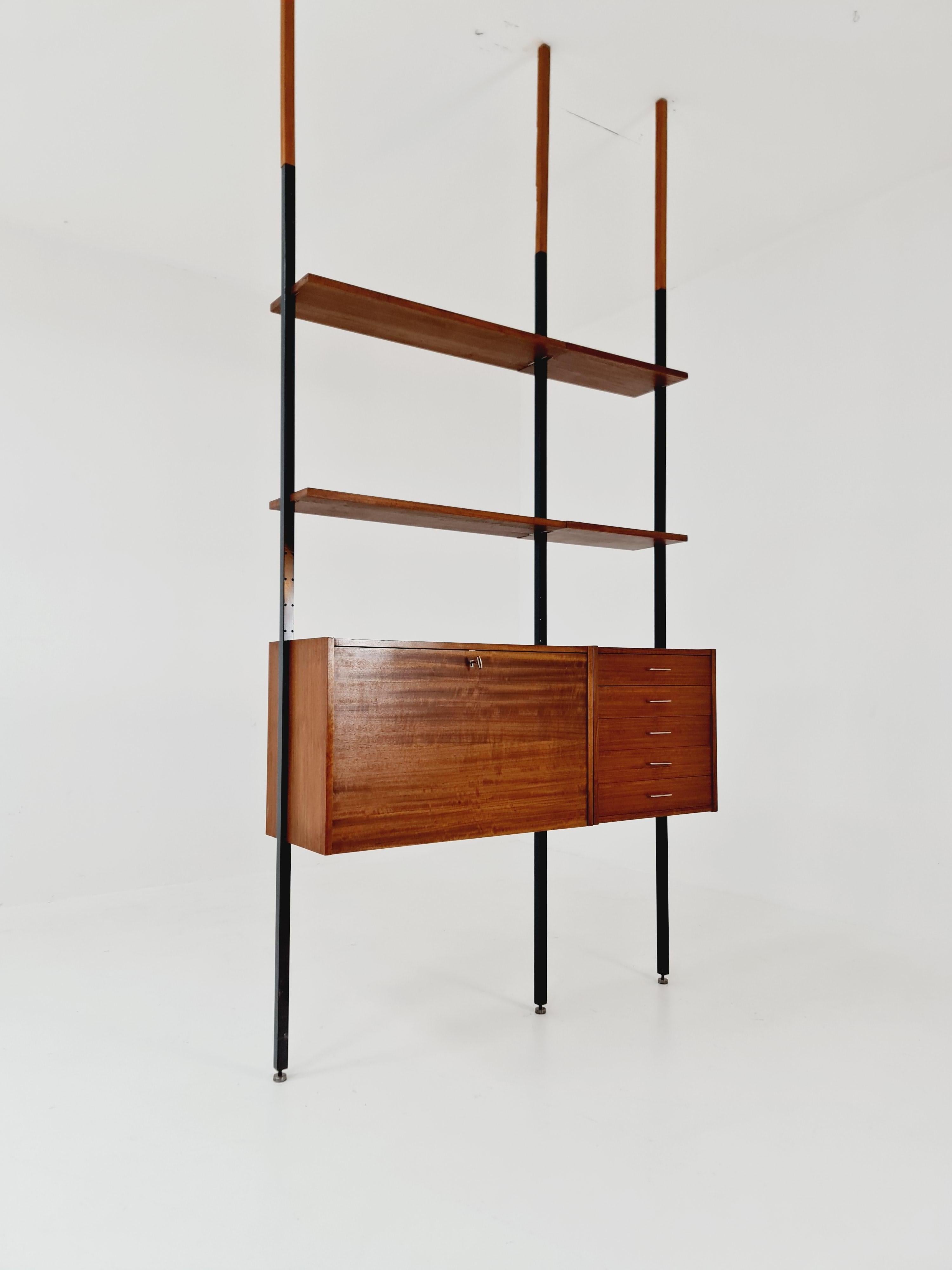 Danish teak room divider modular vintage library bookcase shelf-system , 1960s For Sale 10