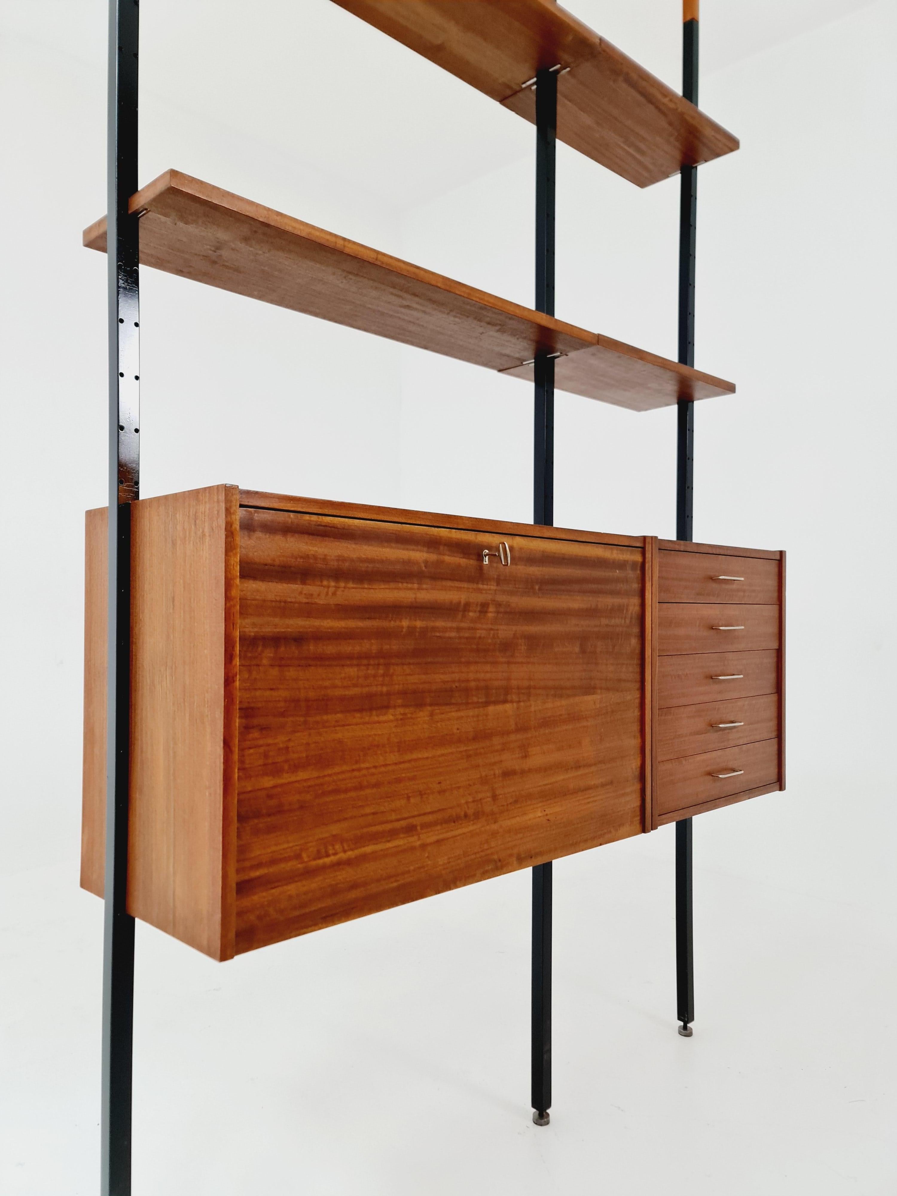 Danish teak room divider modular vintage library bookcase shelf-system , 1960s For Sale 11