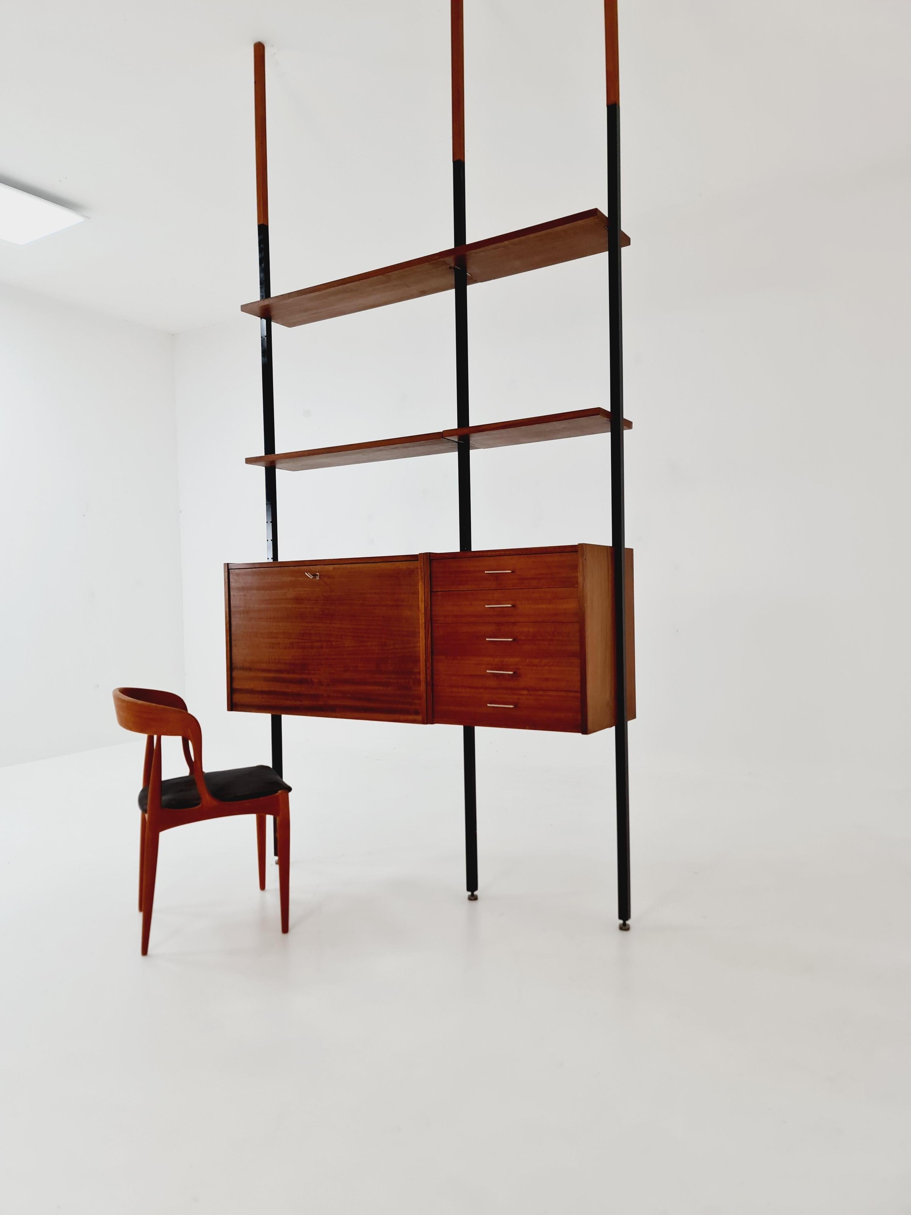 Mid-Century Modern Danish teak room divider modular vintage library bookcase shelf-system , 1960s For Sale