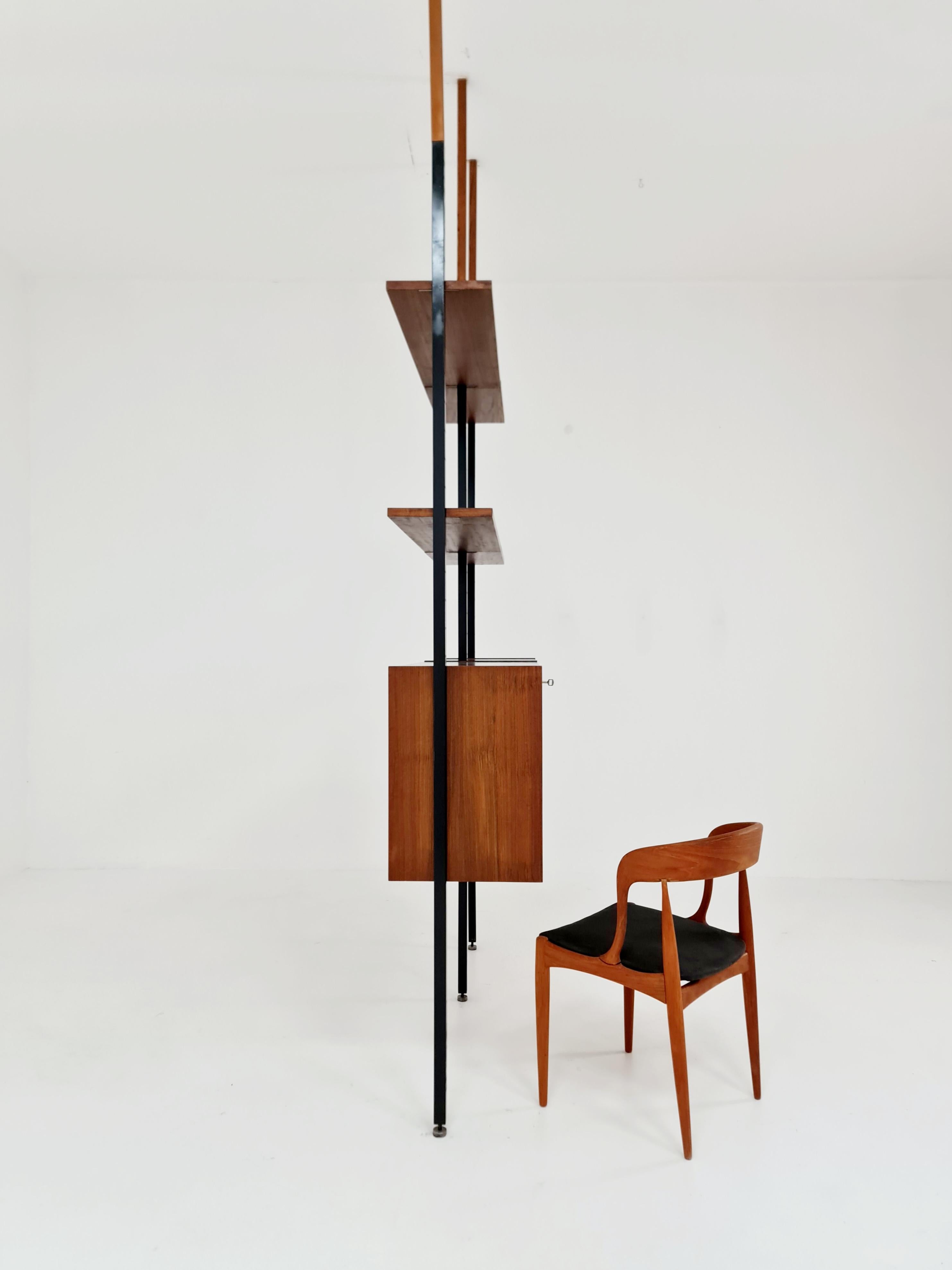 Teak Danish teak room divider modular vintage library bookcase shelf-system , 1960s For Sale