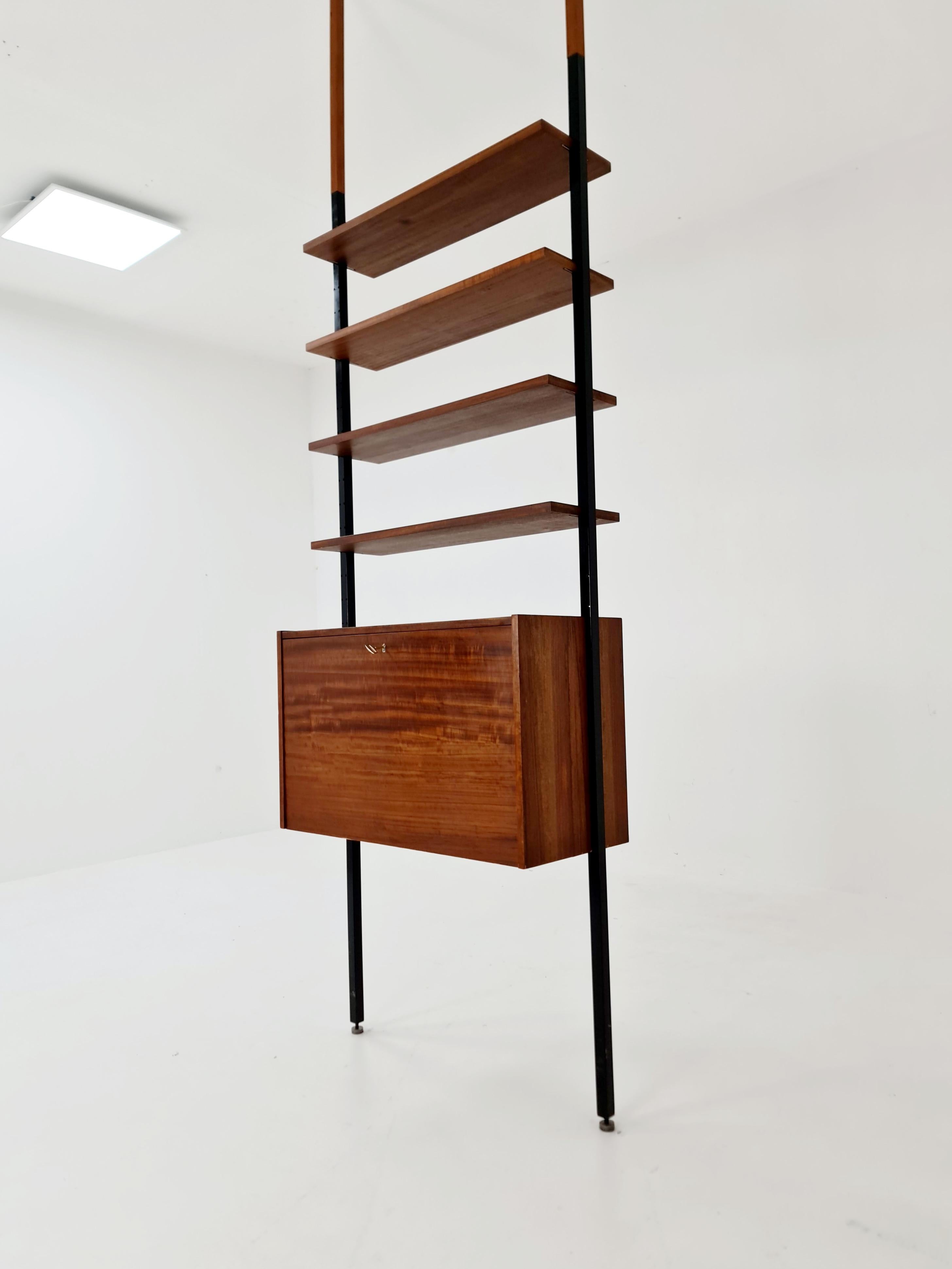Danish teak room divider modular vintage library bookcase shelf-system , 1960s For Sale 1