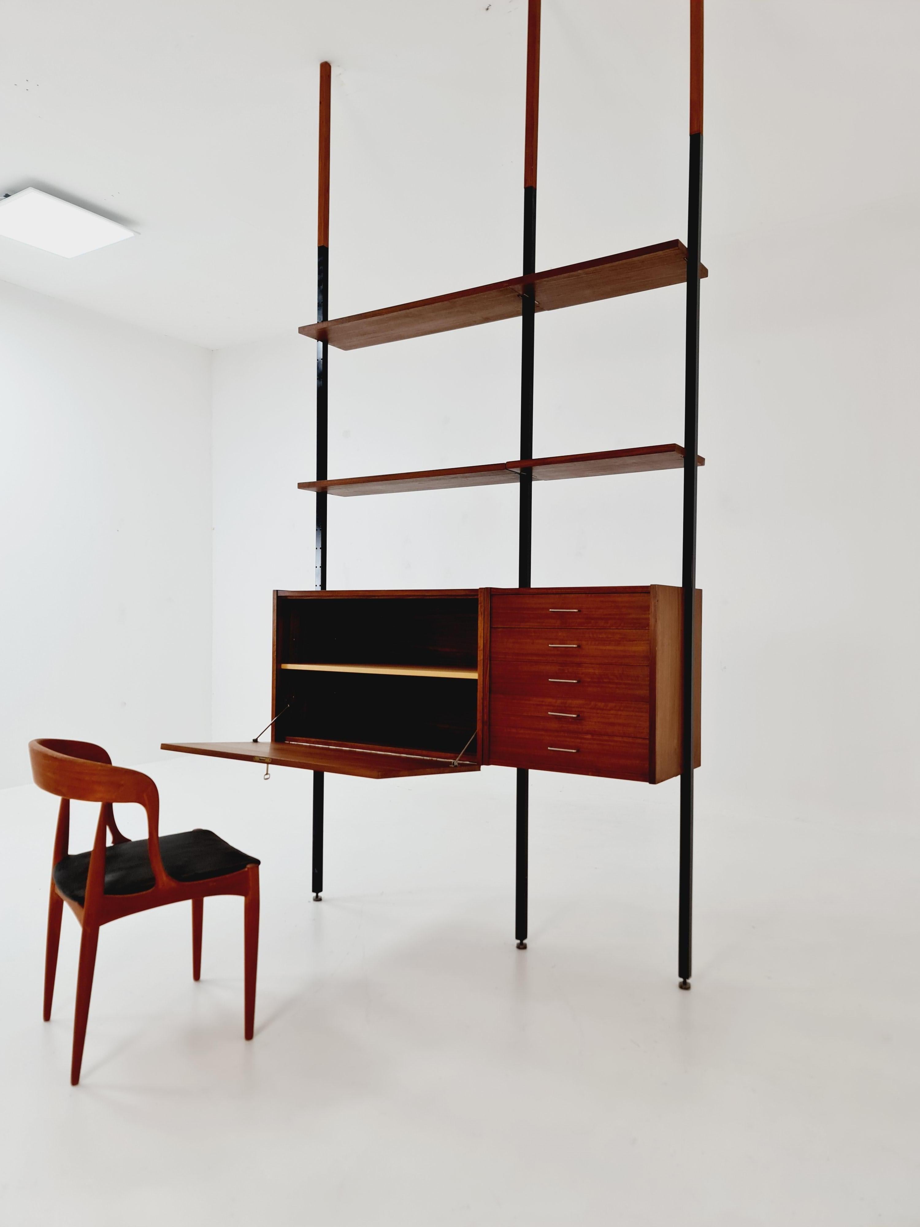 Danish teak room divider modular vintage library bookcase shelf-system , 1960s For Sale 2