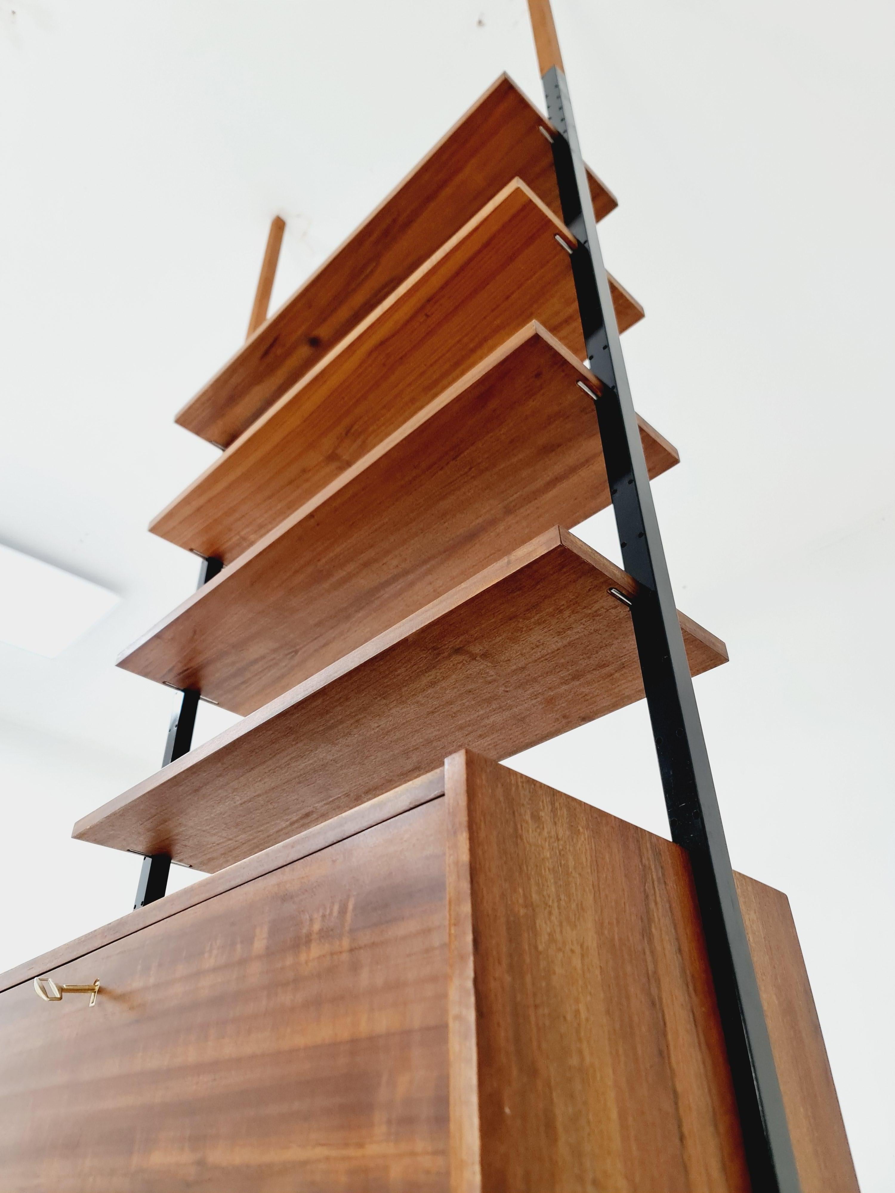 Danish teak room divider modular vintage library bookcase shelf-system , 1960s For Sale 3