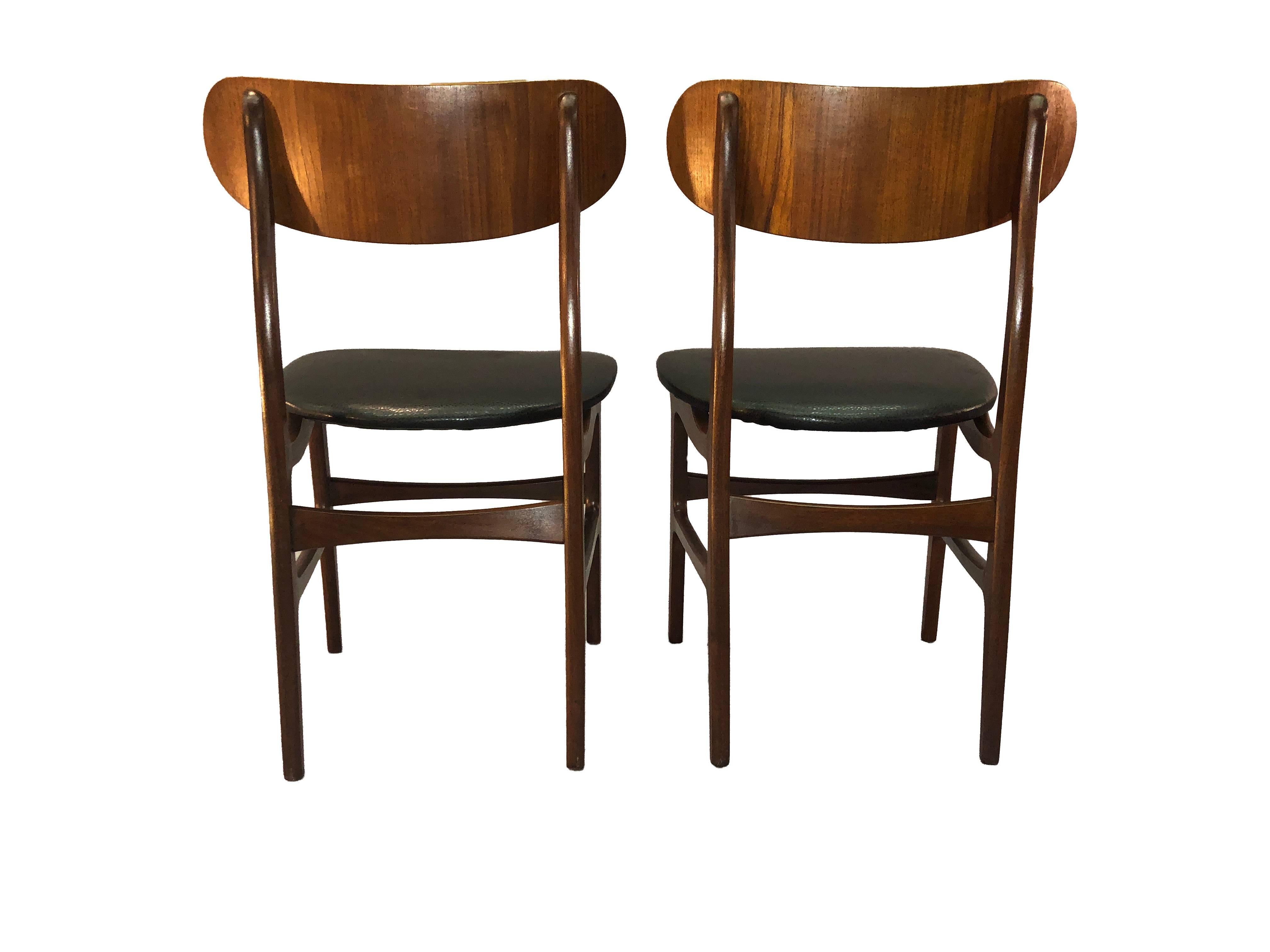 Danish Teak Round Back Dining Chairs Attributed to Johannes Anderson, Set of Six For Sale 2