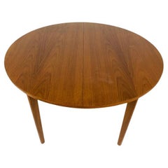 Danish Teak Round Dining Table with Leaf Danish Teak Round Dining Table with Leaf