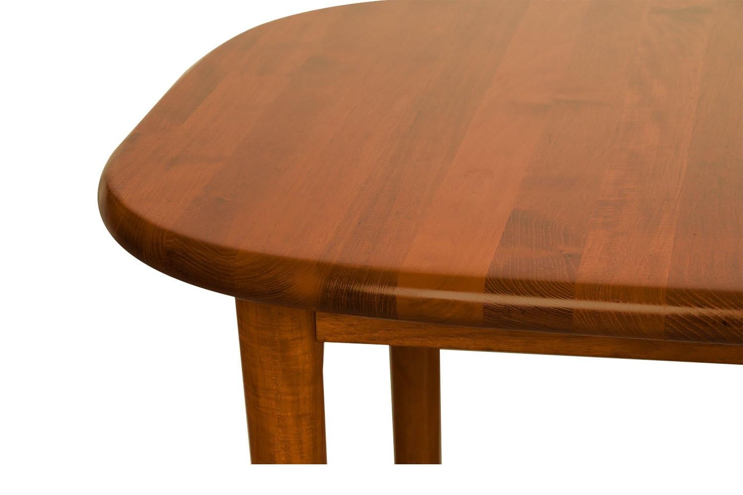 Late 20th Century Danish Teak Rounded Corners Extendable Rectangle Dining Table  For Sale