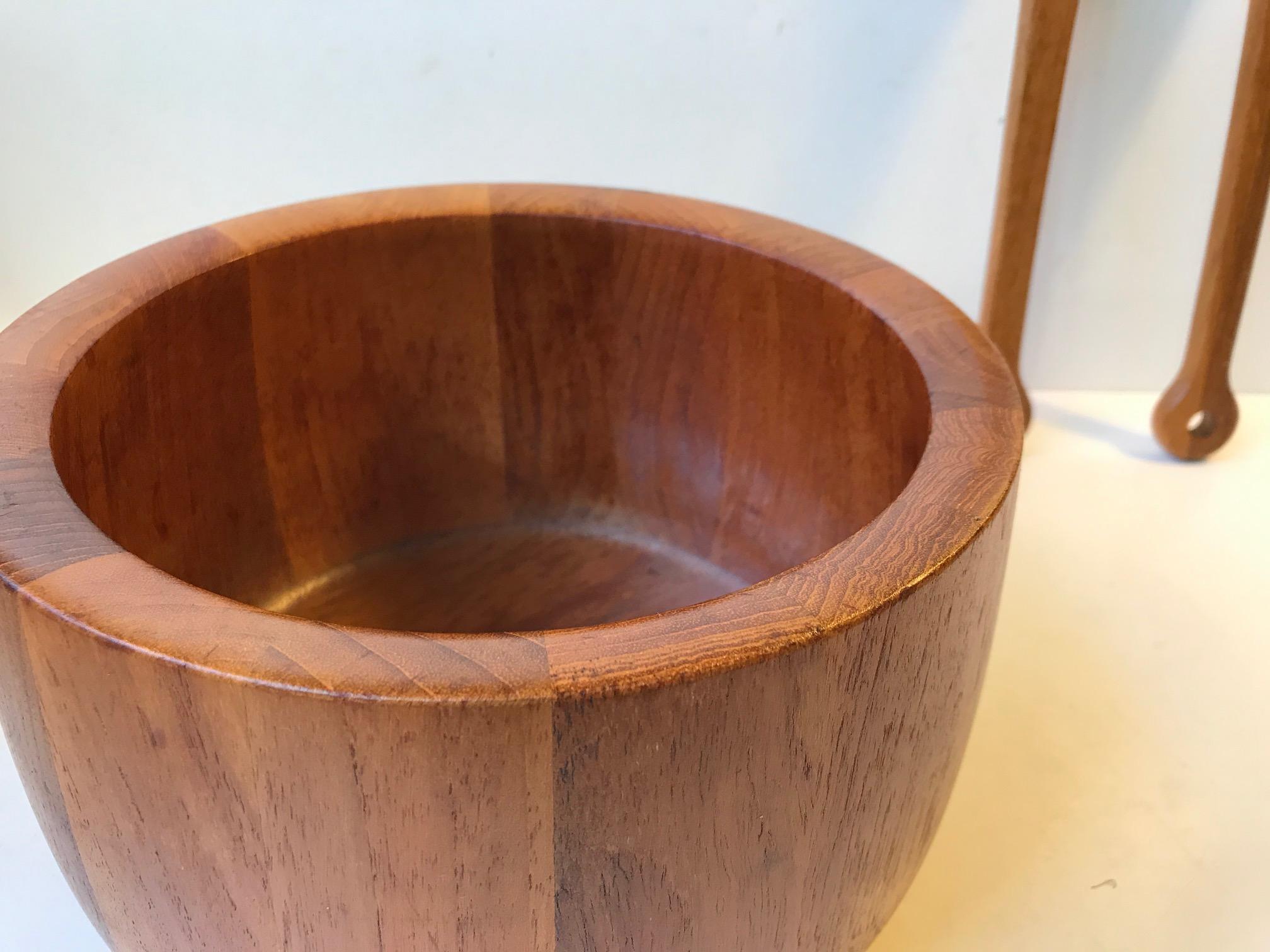Danish Teak Salad Bowl and Servers by Richard Nissen, 1960s, Set of 3 In Good Condition For Sale In Esbjerg, DK