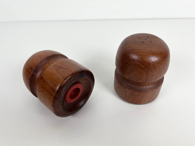 Danish Teak Salt and Pepper Shakers For Sale at 1stDibs