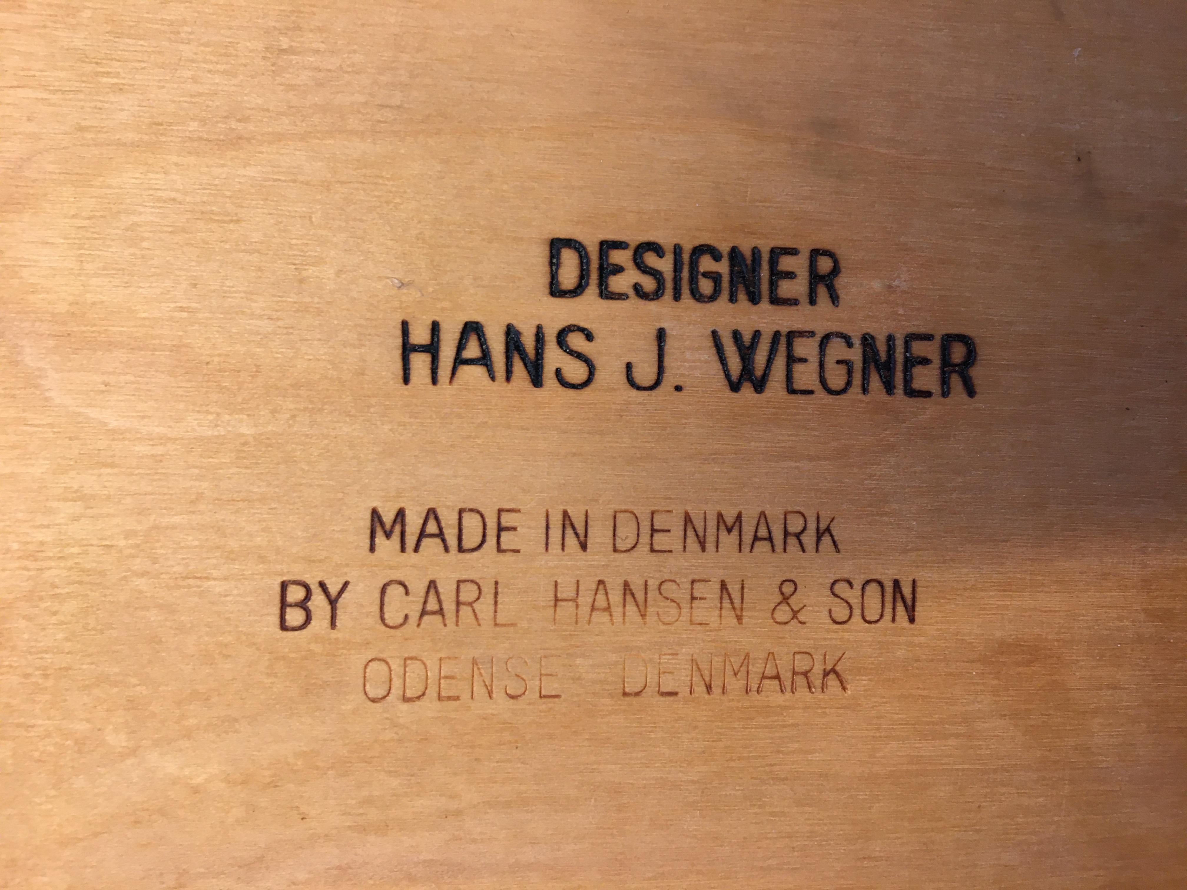 Danish Teak Sawbuck Chairs by Hans J. Wegner For Sale 3