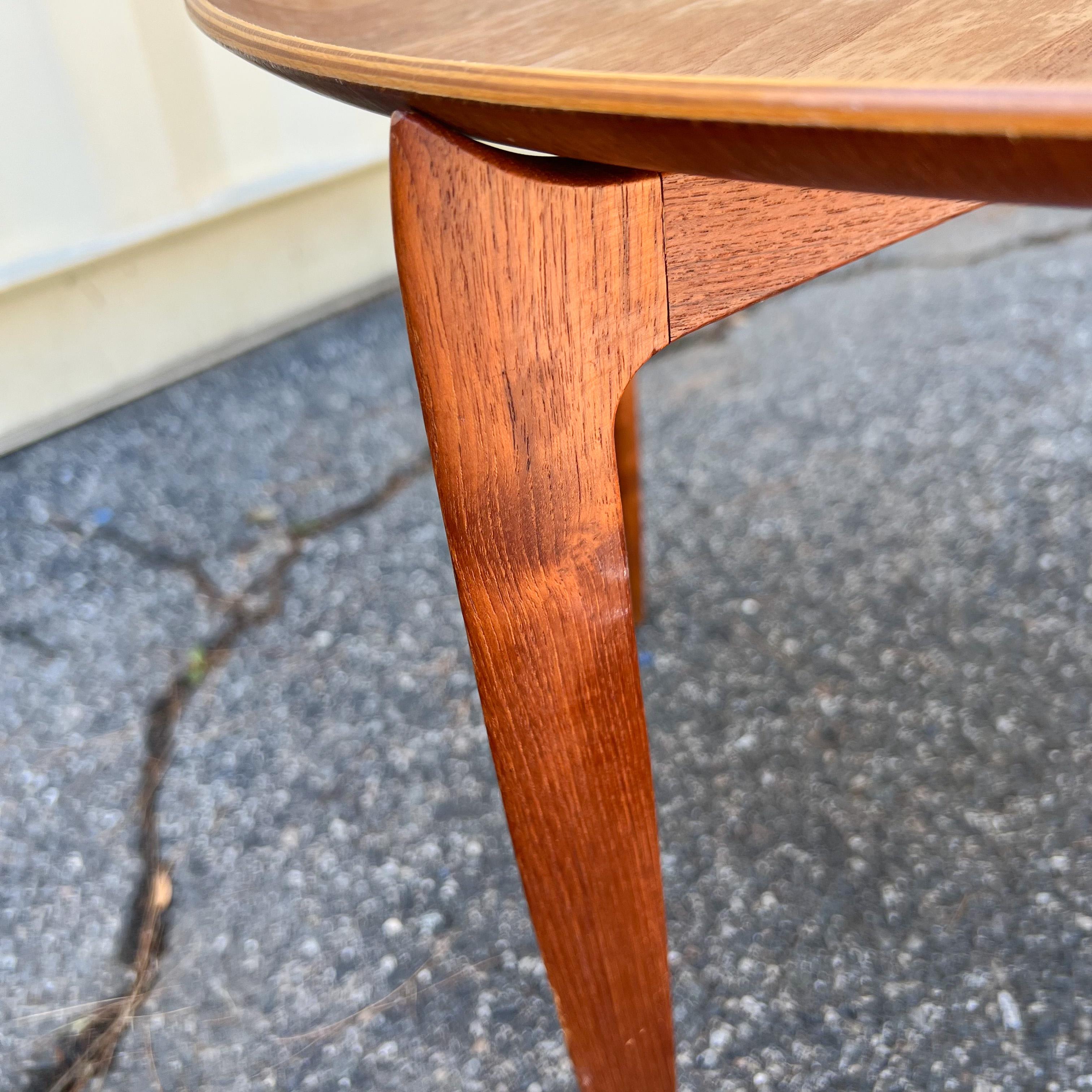 Danish Teak Sculpted Top Round Side Table by Illums Bolighus 1