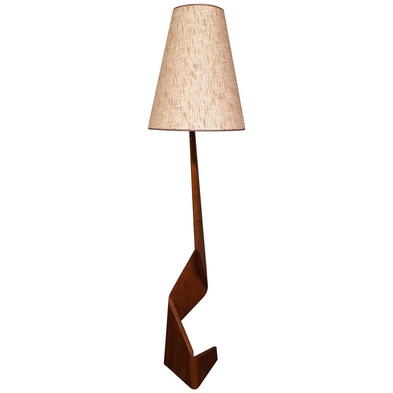 Danish Teak Sculptural Floor Lamp