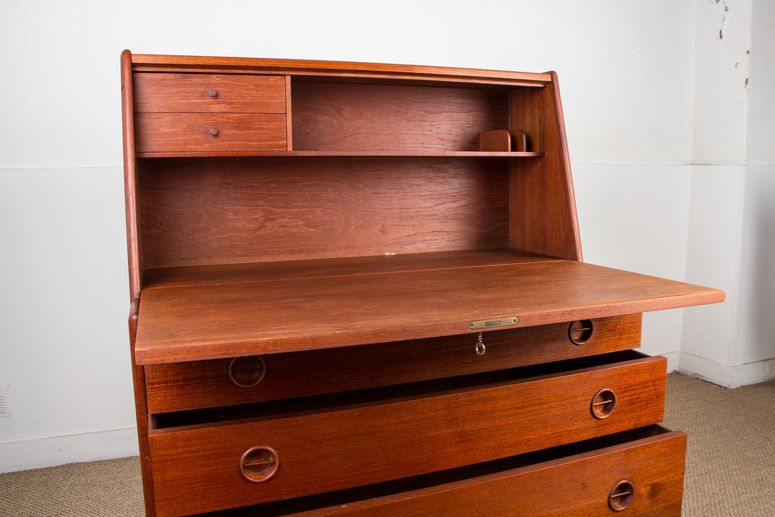 Danish Teak Secretaire by Arne Hovmand-Olsen for Mogens Kold, 1960s 1