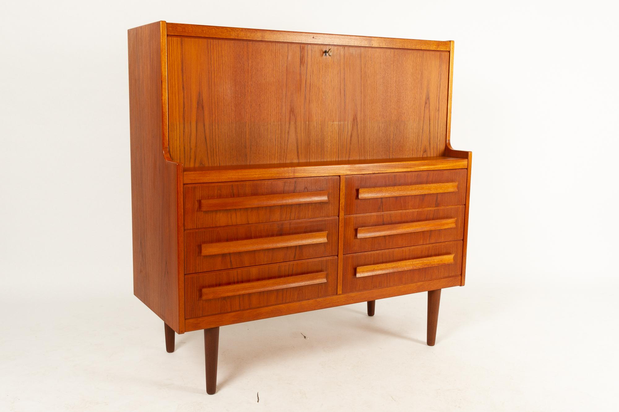 Danish Teak Secretaire with Hidden Compartment by Sigfred Omann, 1960s 6