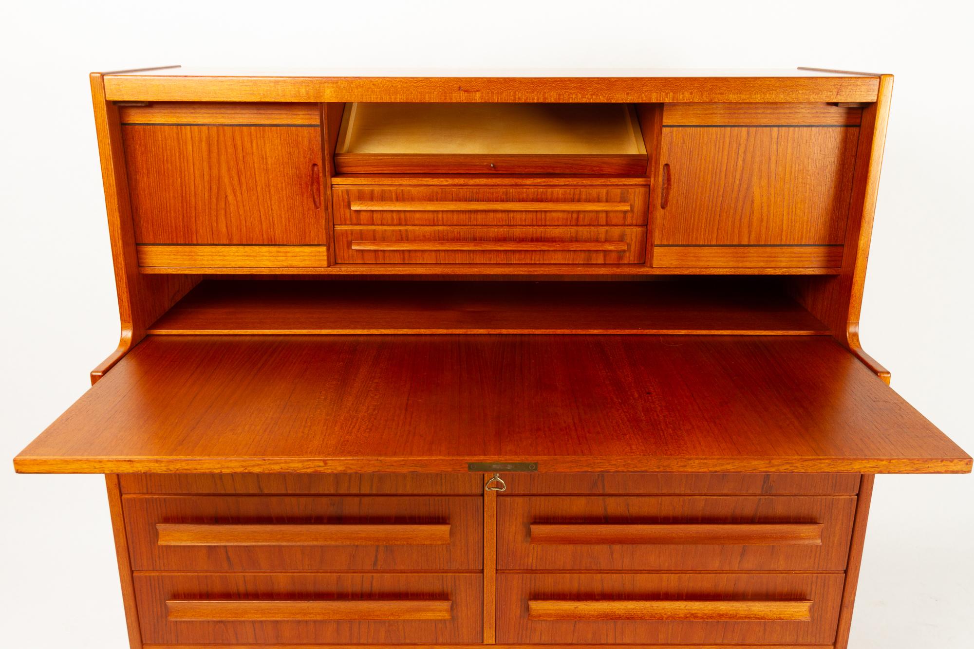Mid-20th Century Danish Teak Secretaire with Hidden Compartment by Sigfred Omann, 1960s