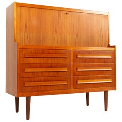 Danish Teak Secretaire with Hidden Compartment by Sigfred Omann, 1960s