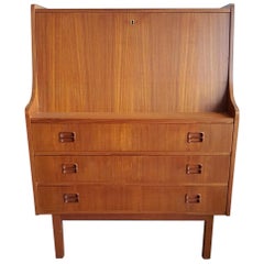 Dänischer Sekretär aus Teakholz:: 1960er Jahre:: Dänisches Midcentury Design:: Skandinavisches Design