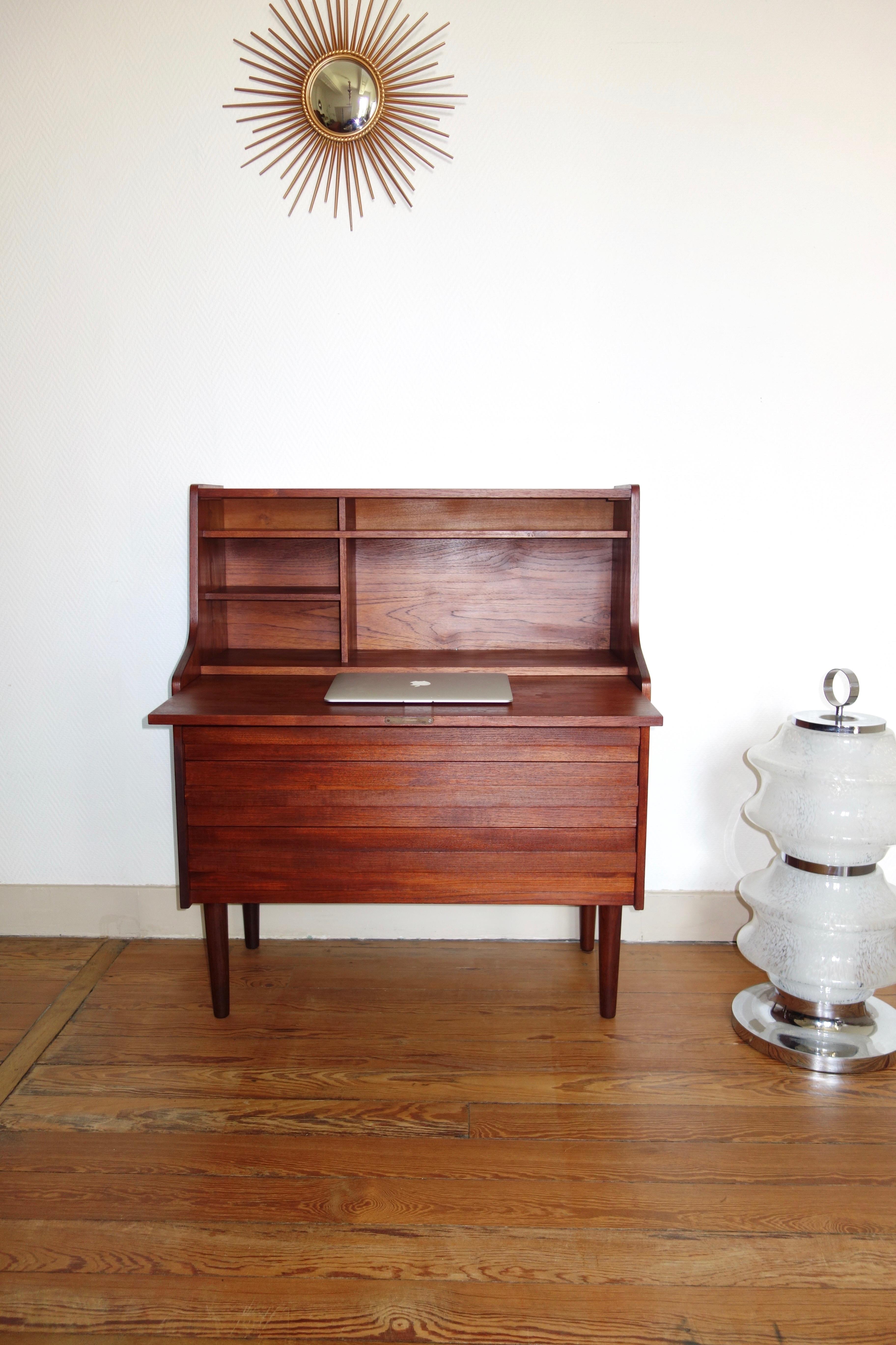 Scandinavian Modern Danish Teak Secretary by Arebo, 1960s For Sale