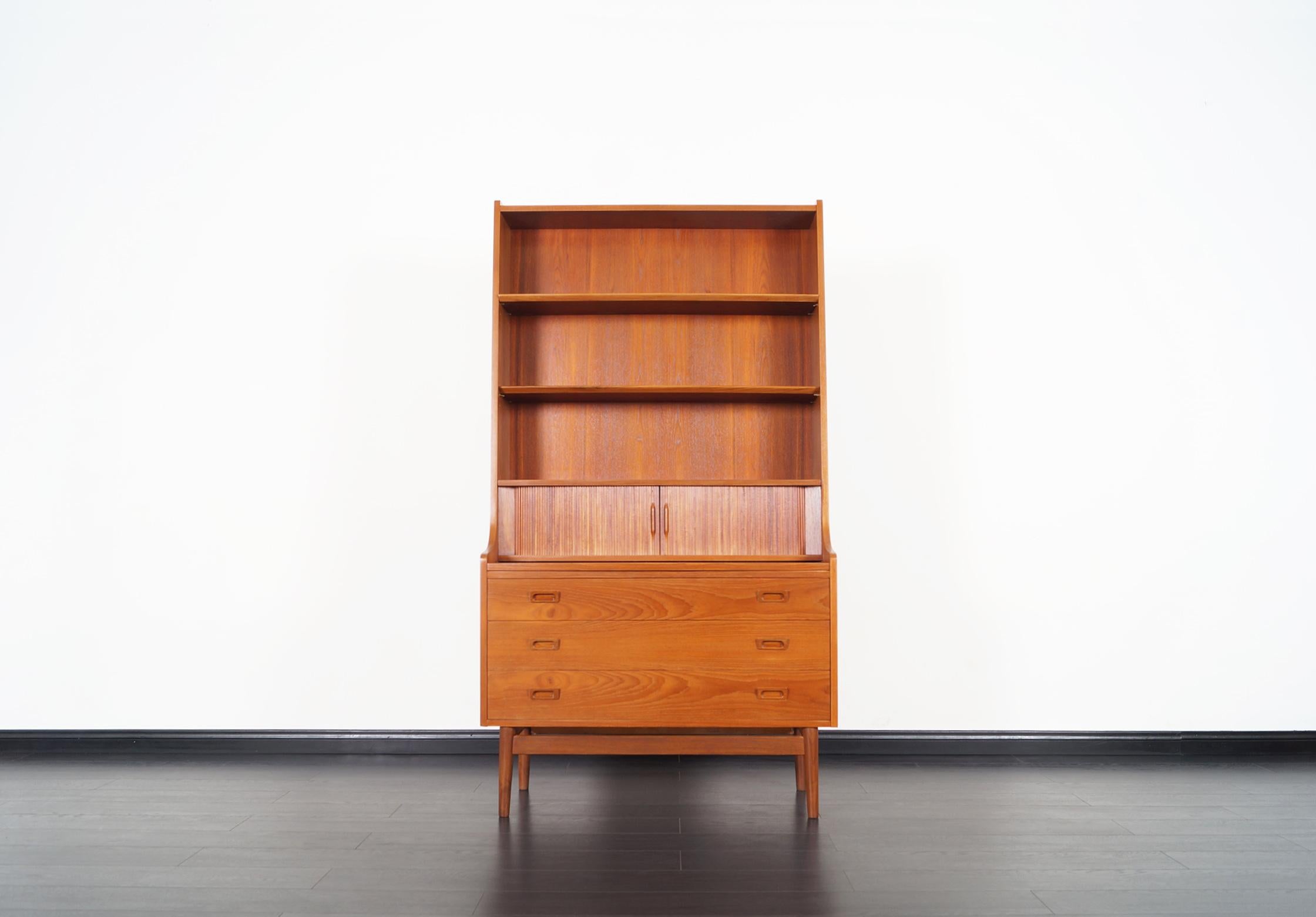 Scandinavian Modern Danish Teak Secretary Desk and Bookcase by Johannes Sorth