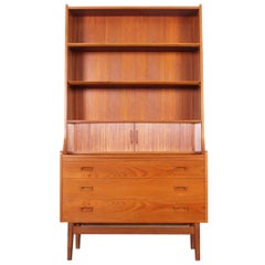 Danish Teak Secretary Desk and Bookcase by Johannes Sorth