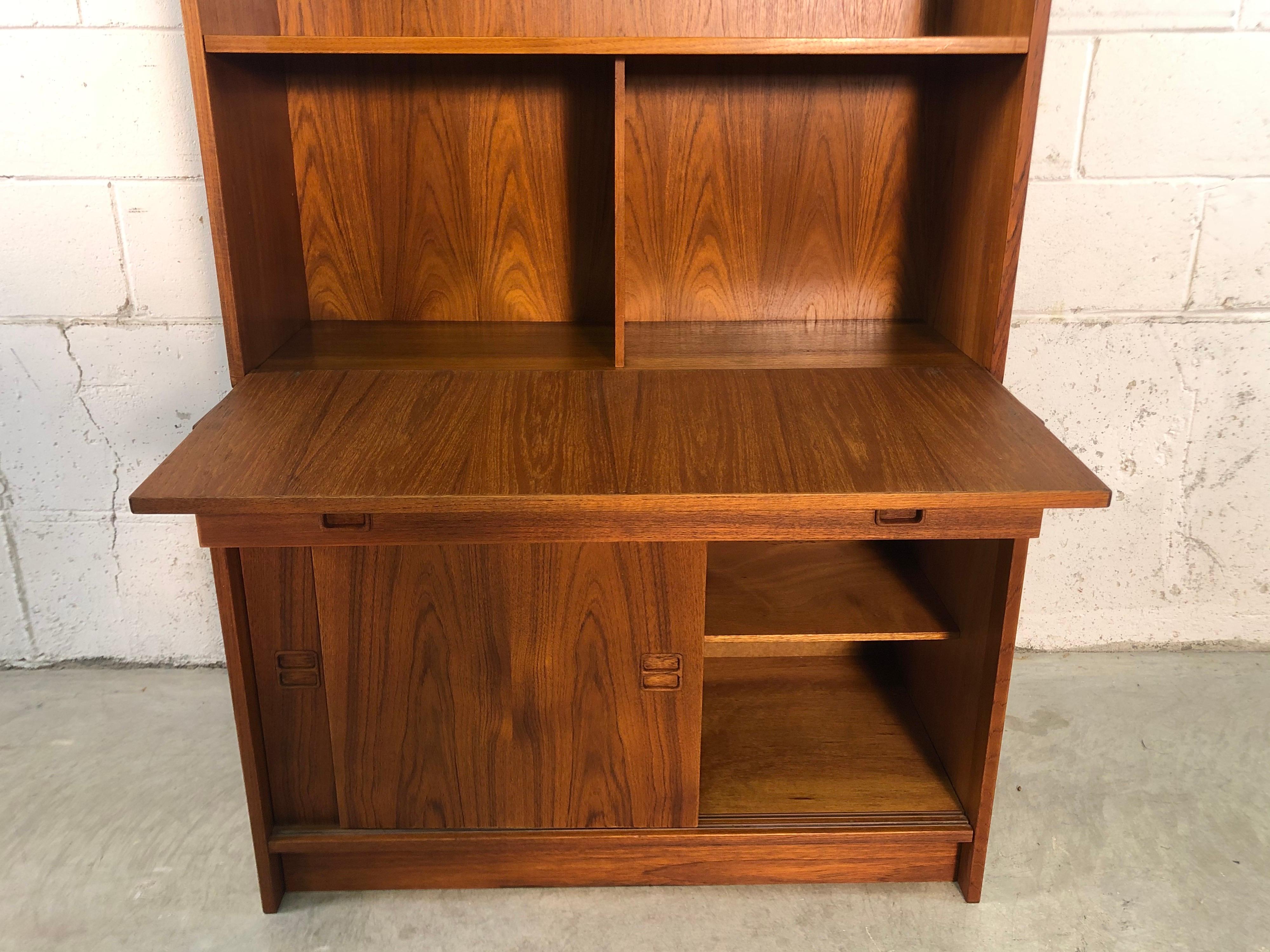 Danish Teak Secretary Desk and Bookcase 1