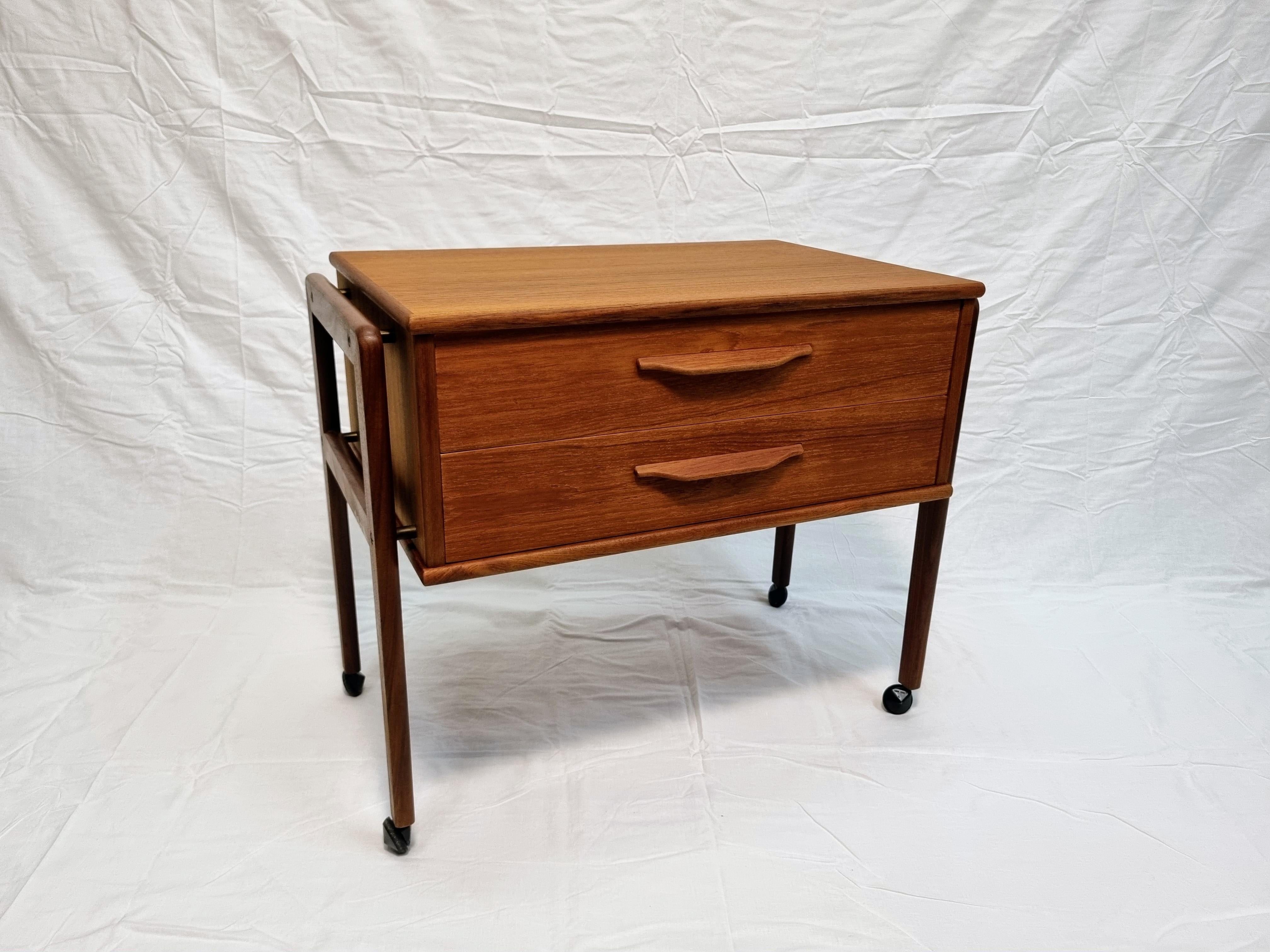 Danish teak sewing table For Sale at 1stDibs