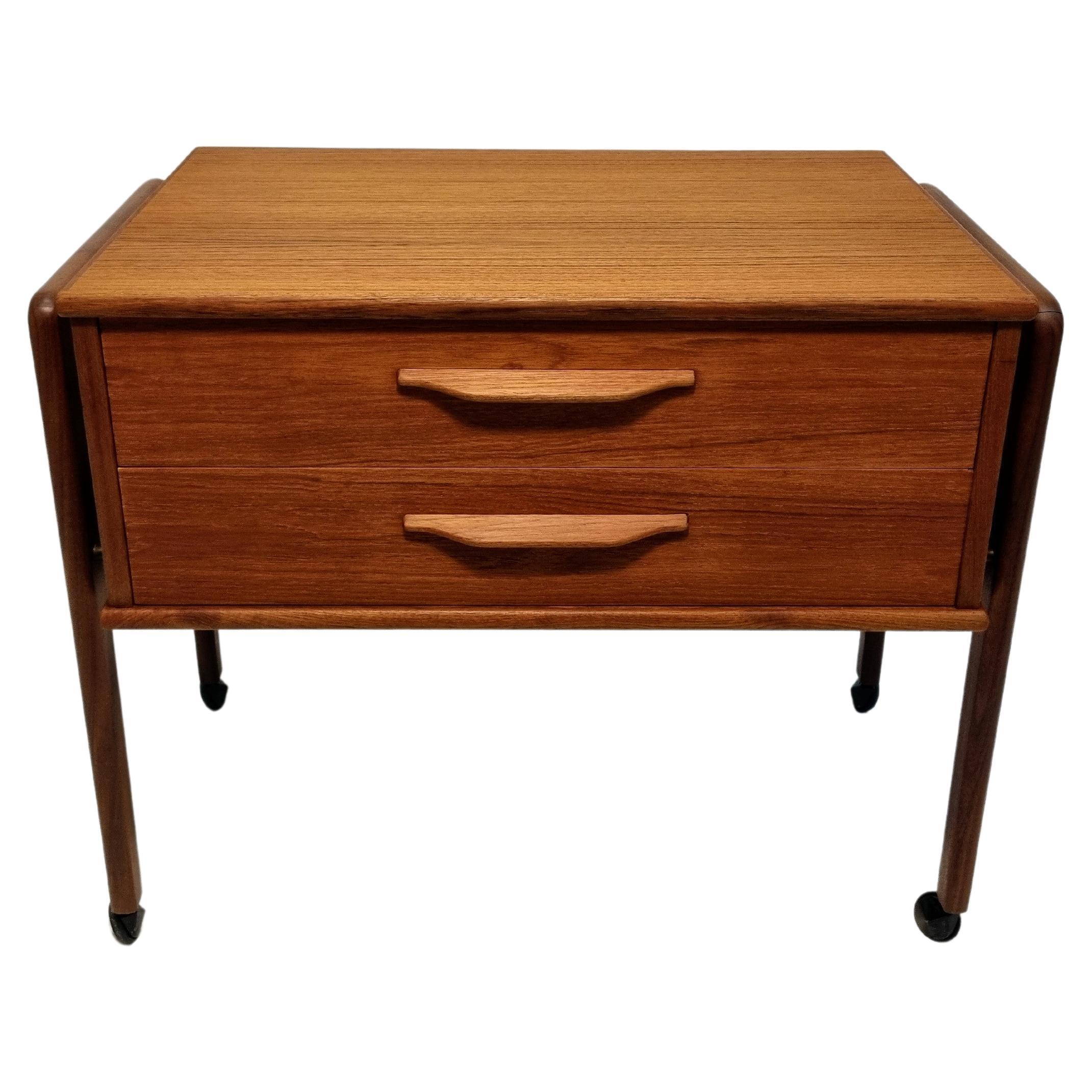 Danish teak sewing table For Sale at 1stDibs
