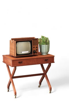 Danish teak sewing table with drawer, 1960s