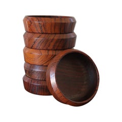 Dänische Teakholz-Beistellschale - 6er-Set / Einzigartige Mid-Century