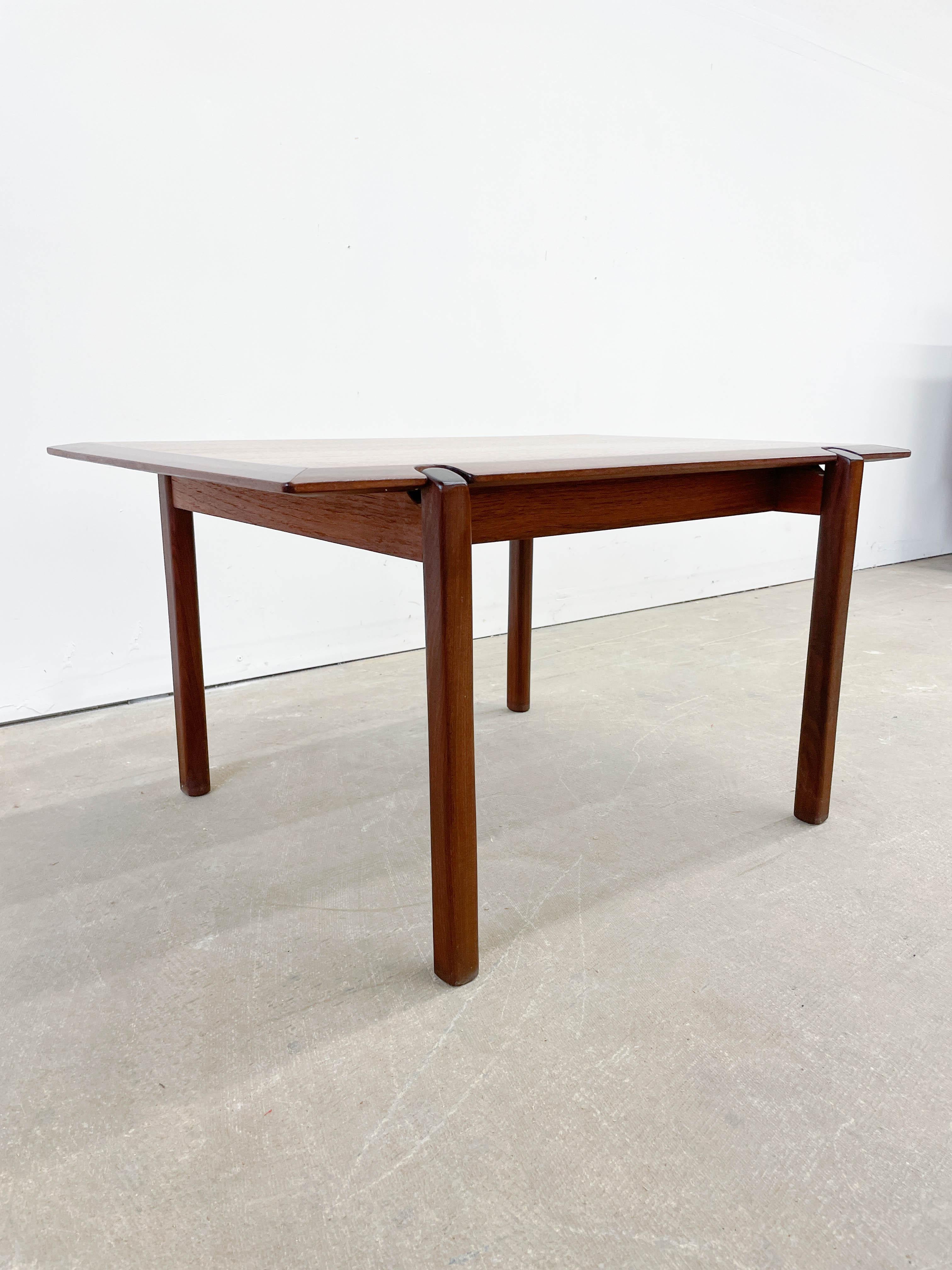 Mid-Century Modern Danish Teak Side Table with Beveled Edge