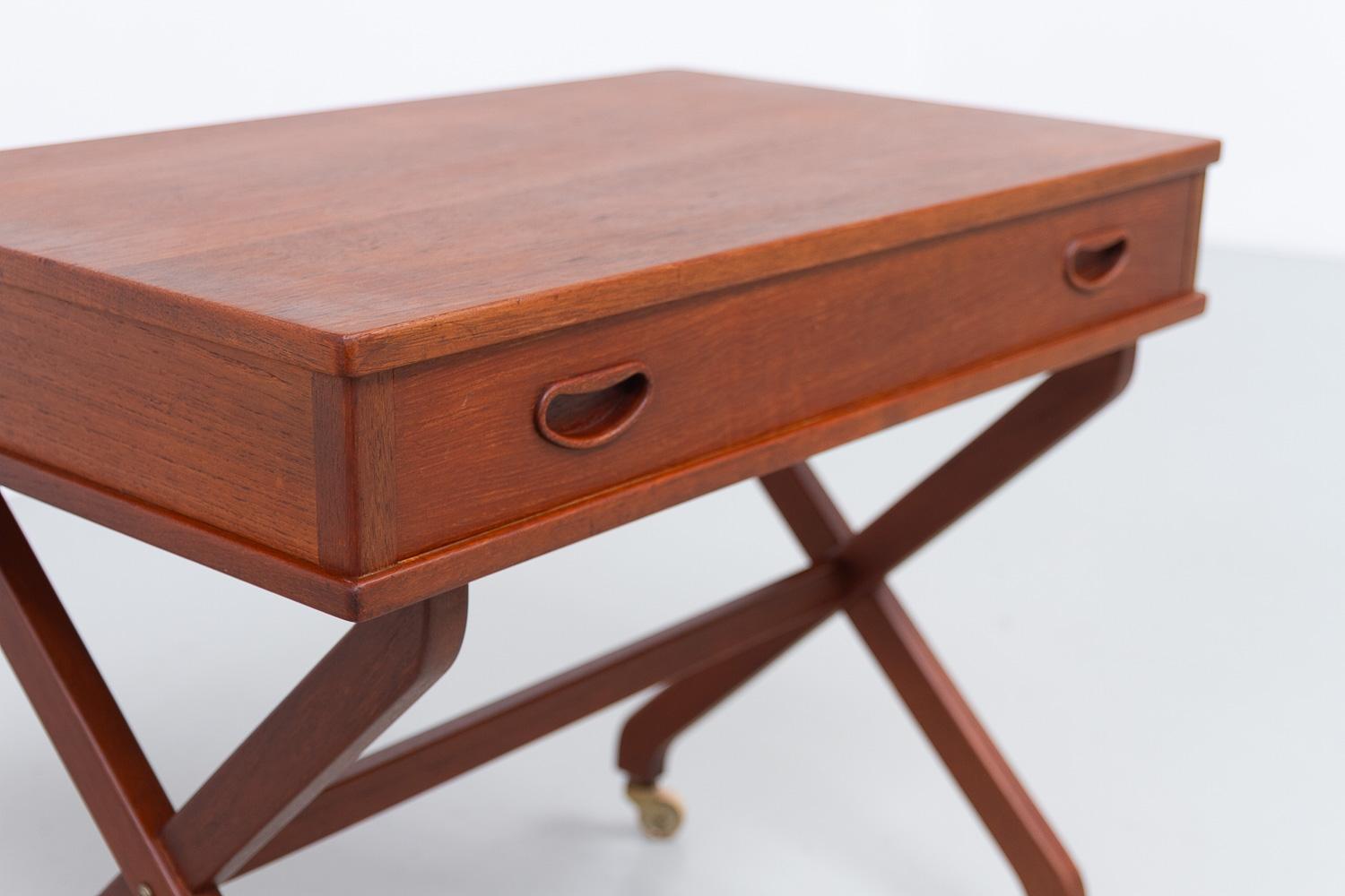 Danish Teak Side Table with Drawer, 1960s. For Sale 9