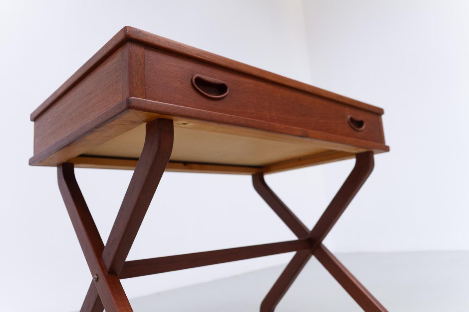 Danish Teak Side Table with Drawer, 1960s. For Sale 10