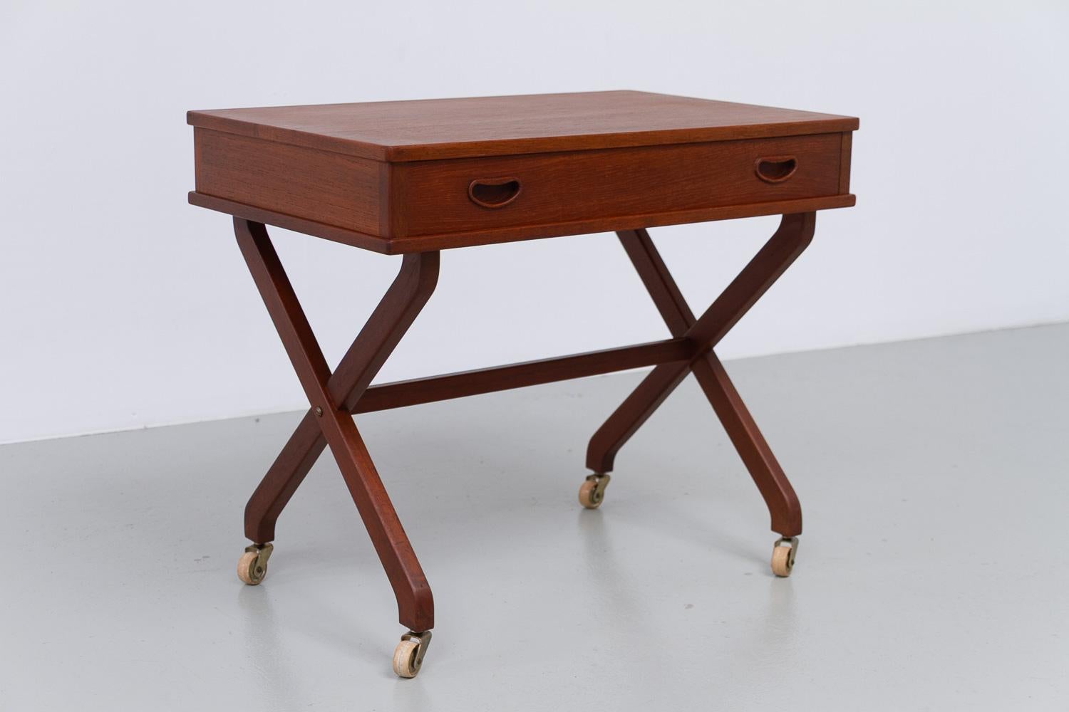 Mid-Century Modern Danish Teak Side Table with Drawer, 1960s. For Sale