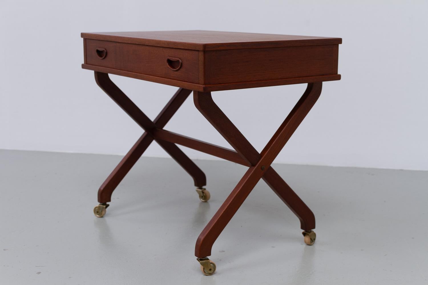 Mid-20th Century Danish Teak Side Table with Drawer, 1960s. For Sale