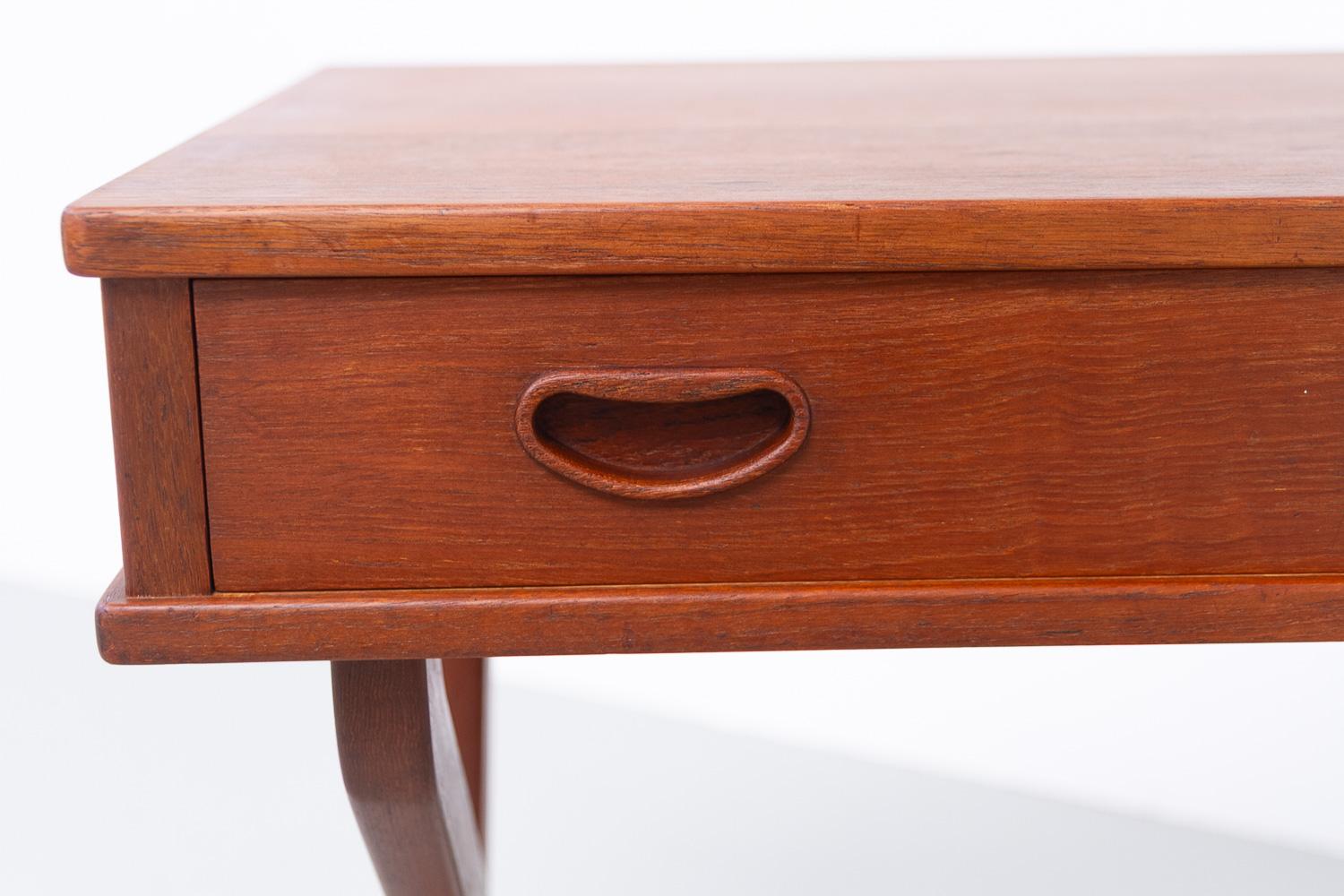 Danish Teak Side Table with Drawer, 1960s. For Sale 4