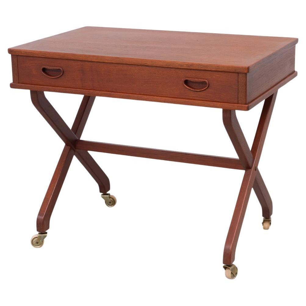 Danish Teak Side Table with Drawer, 1960s. For Sale