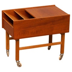 Danish Teak Side Table with Magazine Storage, 1960s