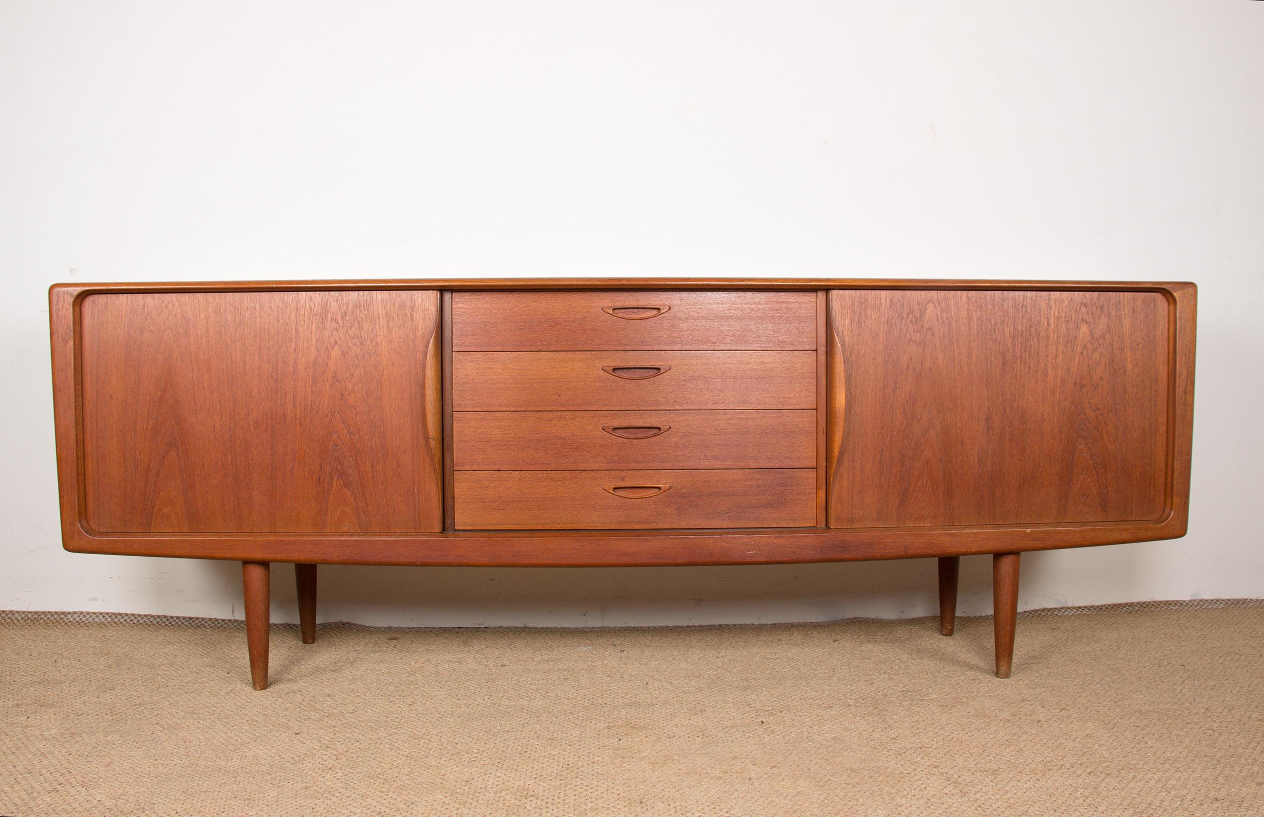 Scandinavian Modern Danish Teak Sideboard by Henry Walter Klein for Bramin 1960.