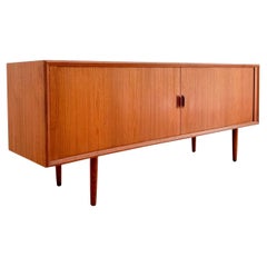 Danish Teak Sideboard / Credenza with Tambour Doors by Svend Aage Larsen