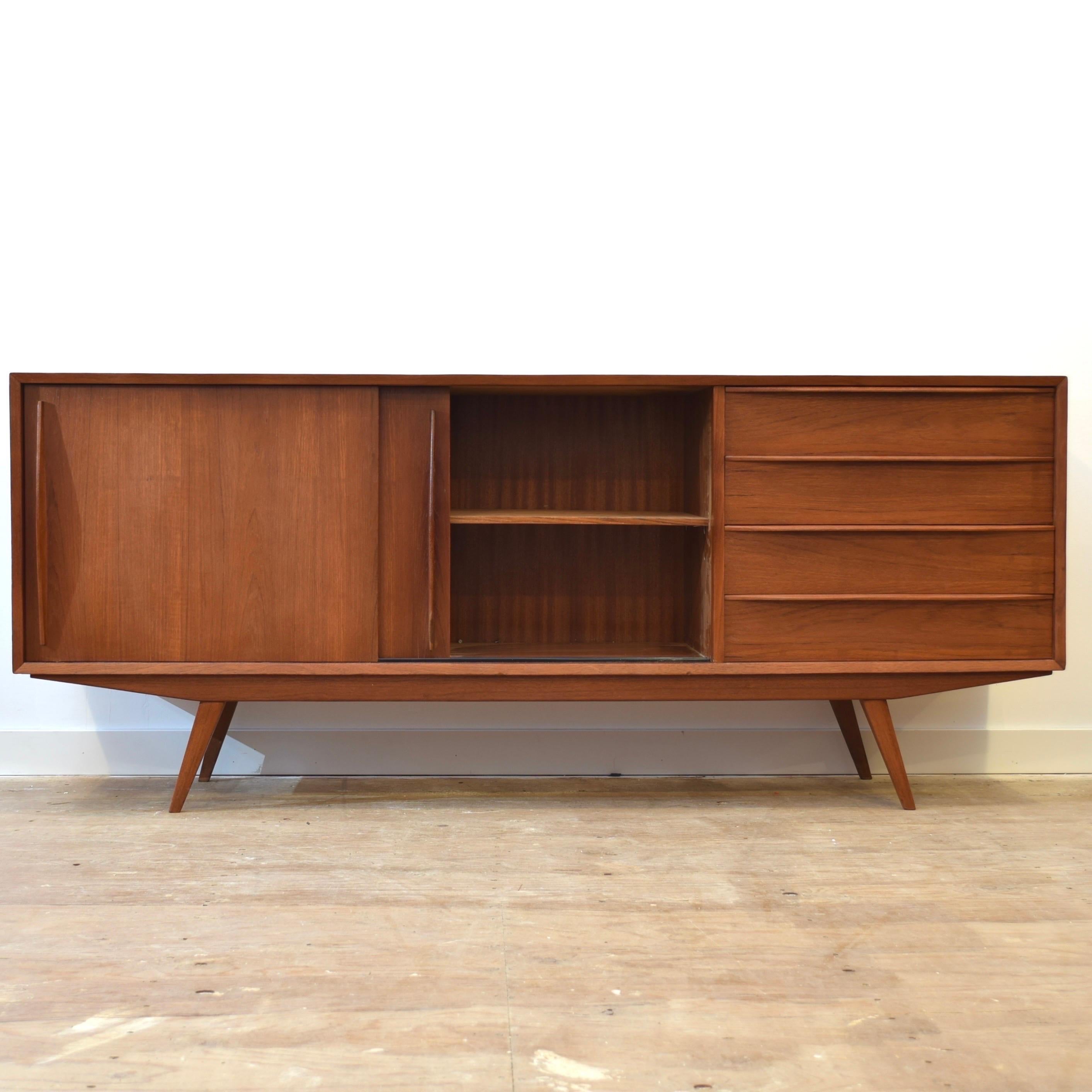 Danish Teak Sideboard In Good Condition For Sale In Puslinch, ON