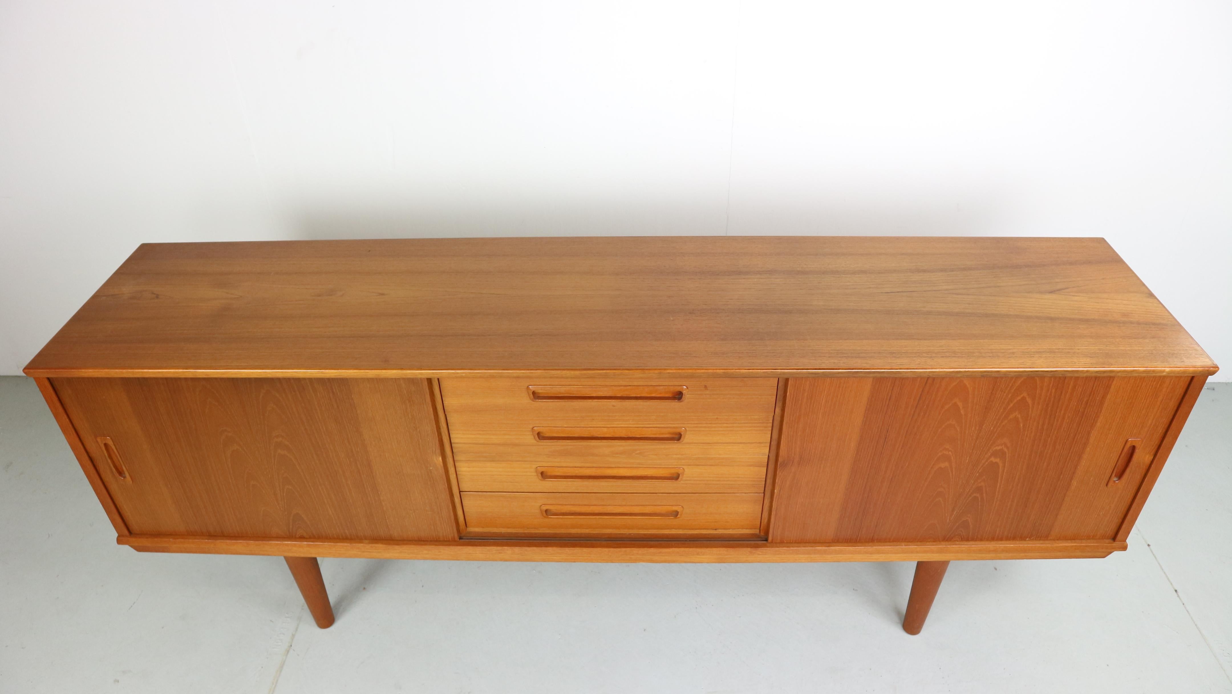 Danish Teak Sideboard, Sliding Doors, 1960s 6