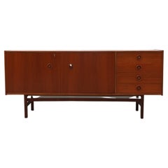 Danish Teak Sideboard with Round Carved Handle Pulls