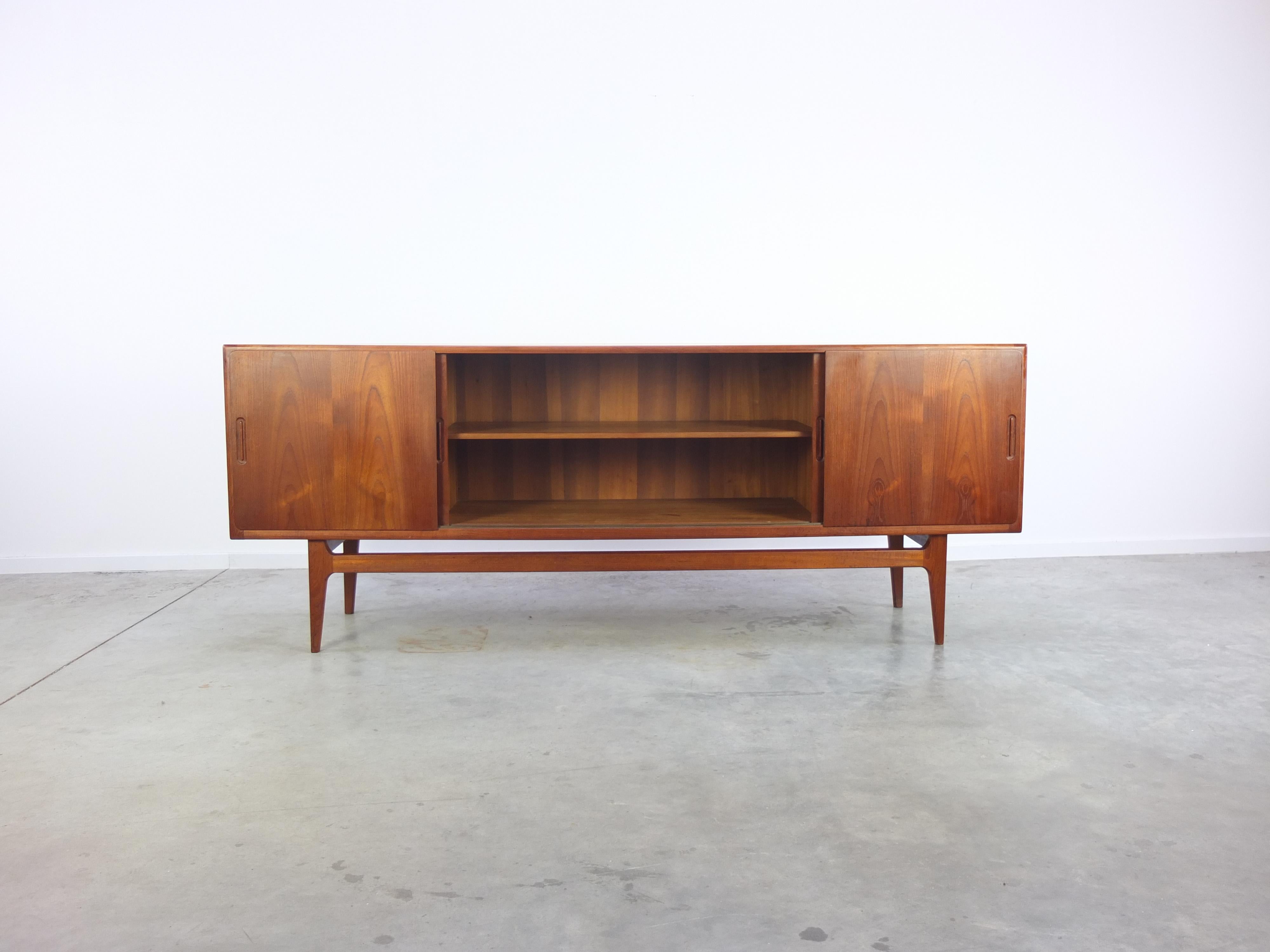 Danish Teak Sideboard with Sliding Doors by Bernhard Pedersen & Søn, 1960s 5