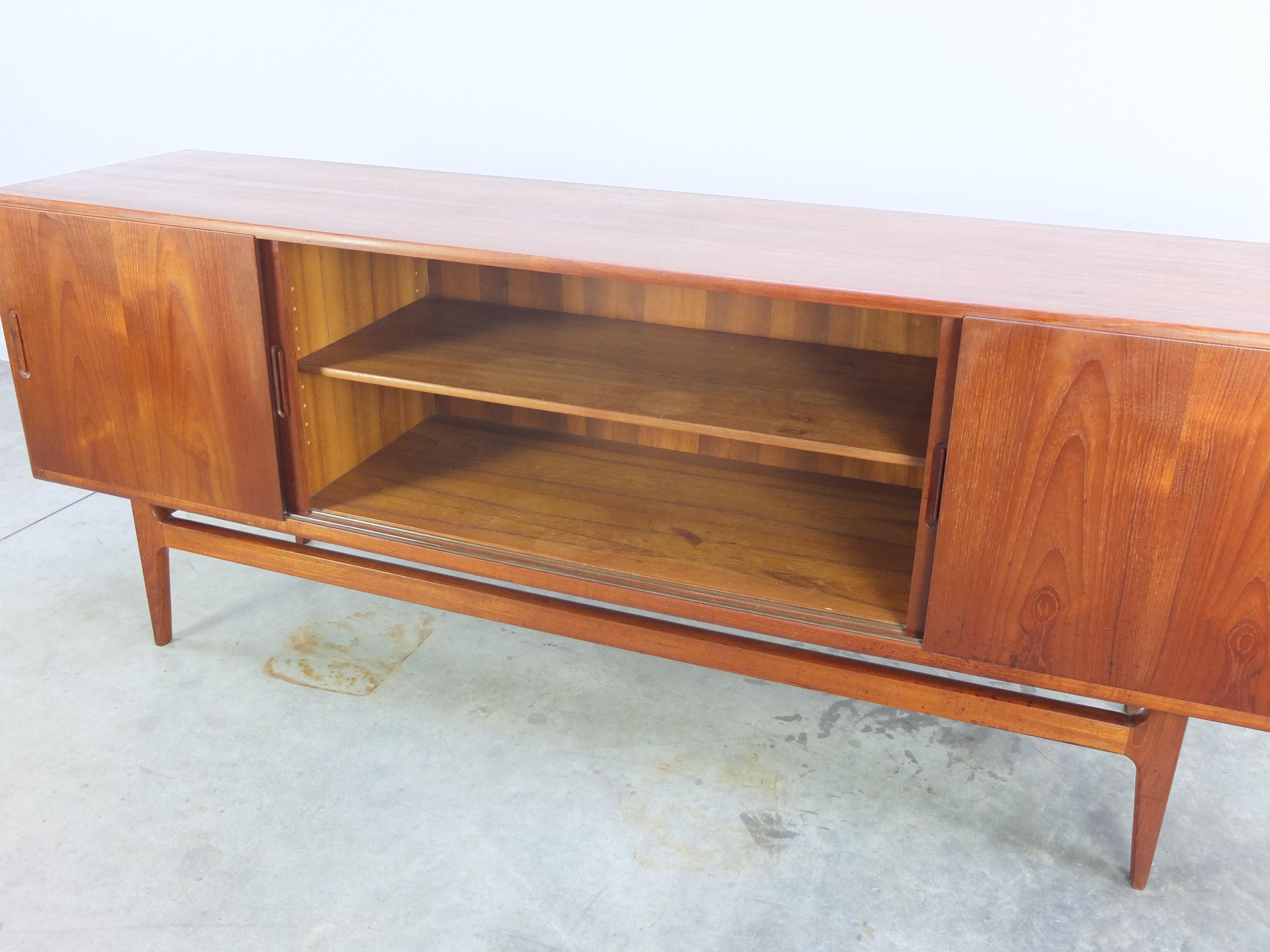 Danish Teak Sideboard with Sliding Doors by Bernhard Pedersen & Søn, 1960s 6