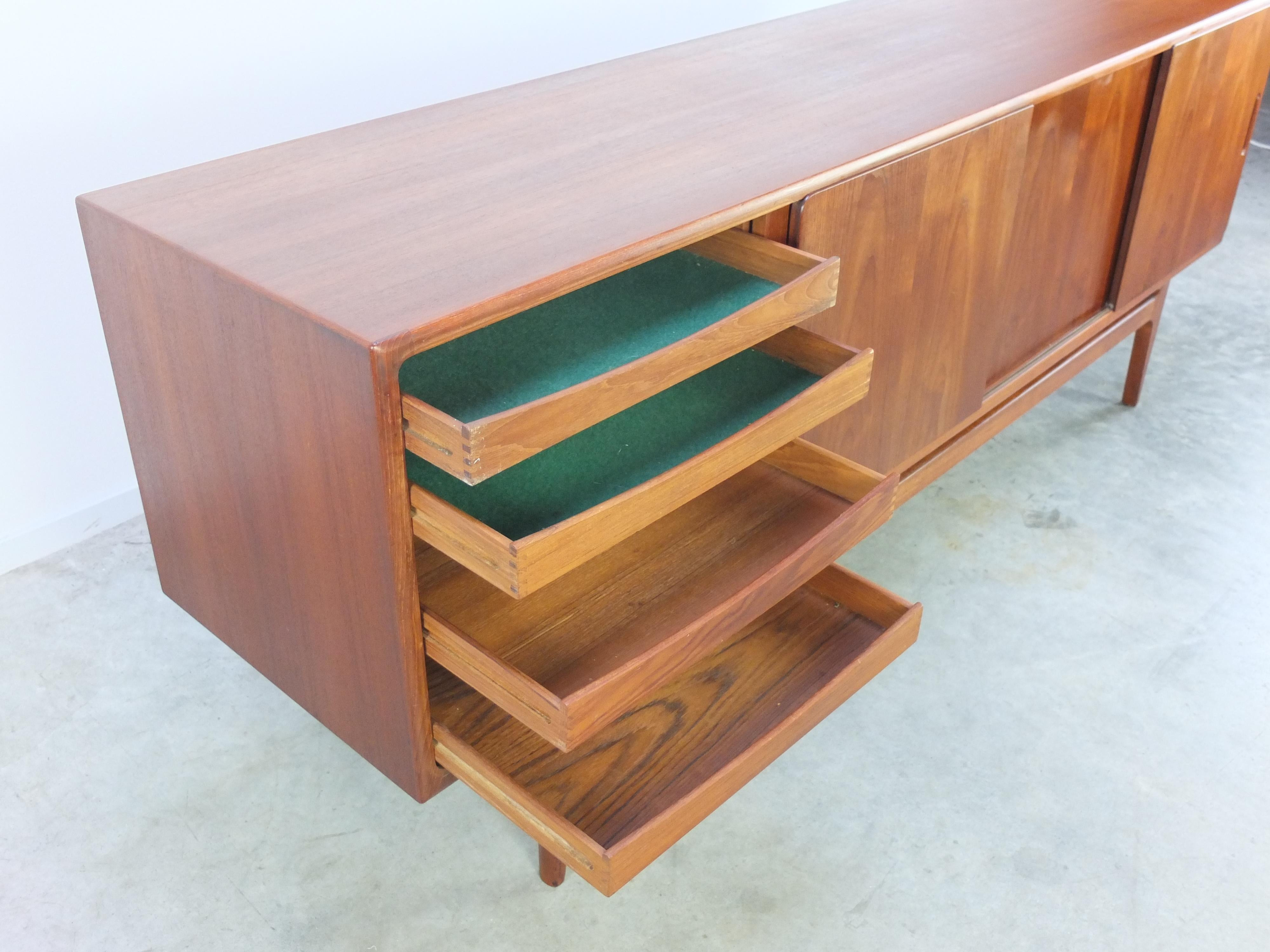 Danish Teak Sideboard with Sliding Doors by Bernhard Pedersen & Søn, 1960s 7