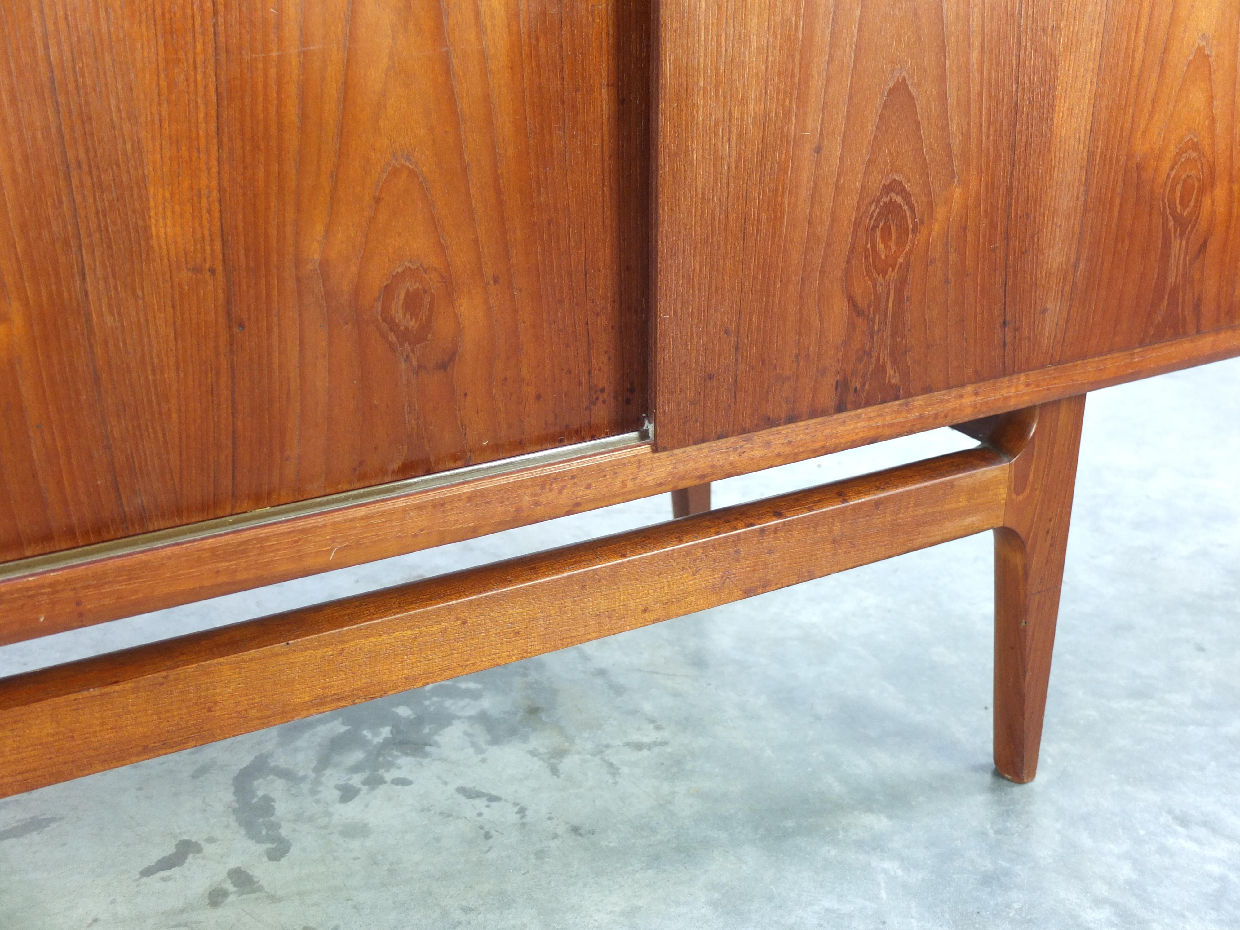 Danish Teak Sideboard with Sliding Doors by Bernhard Pedersen & Søn, 1960s 10